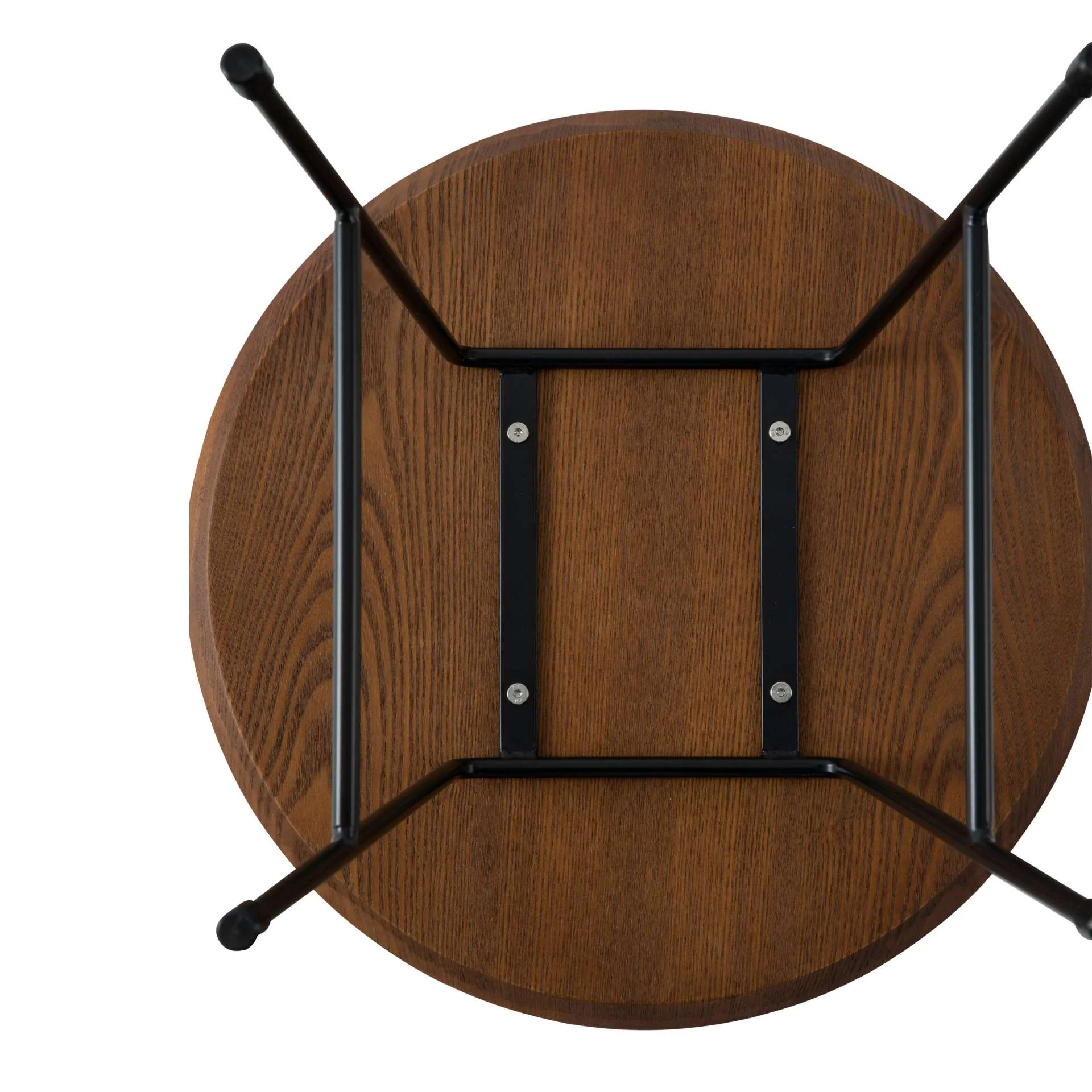 LeisureMod Rossmore Mid Century Modern Round Side Table With Black Steel Frame - Image 21