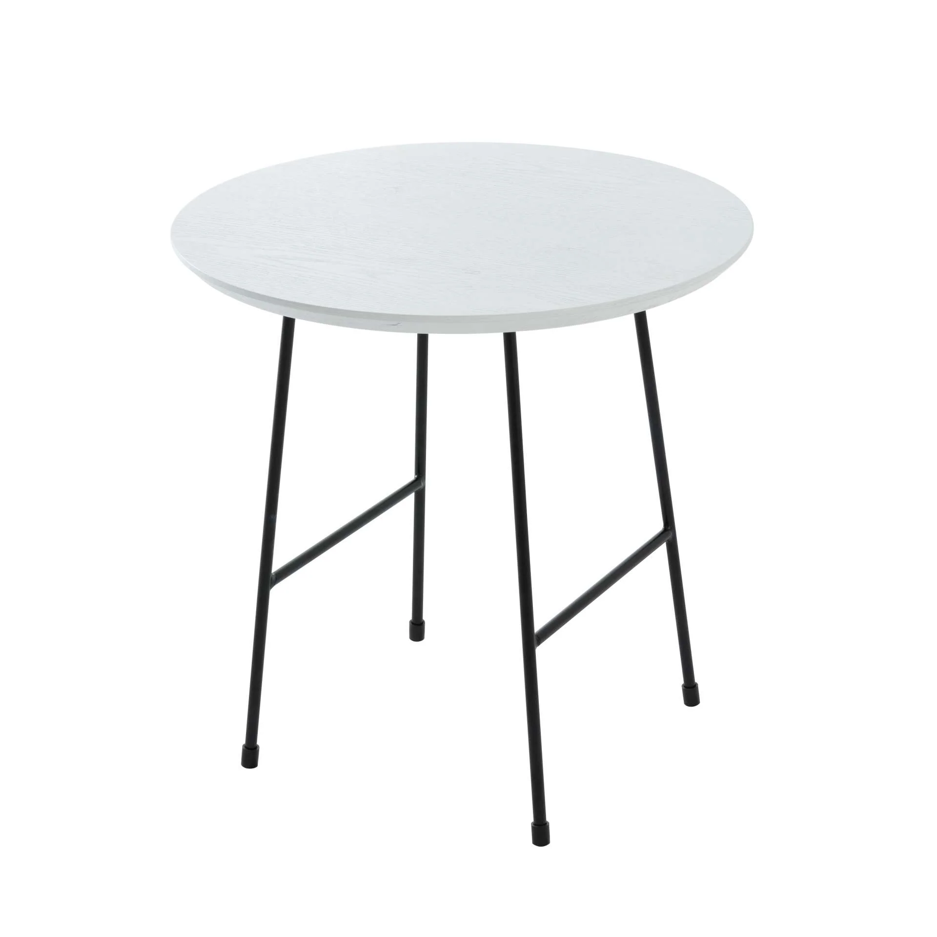 LeisureMod Rossmore Mid Century Modern Round Side Table With Black Steel Frame - Image 22