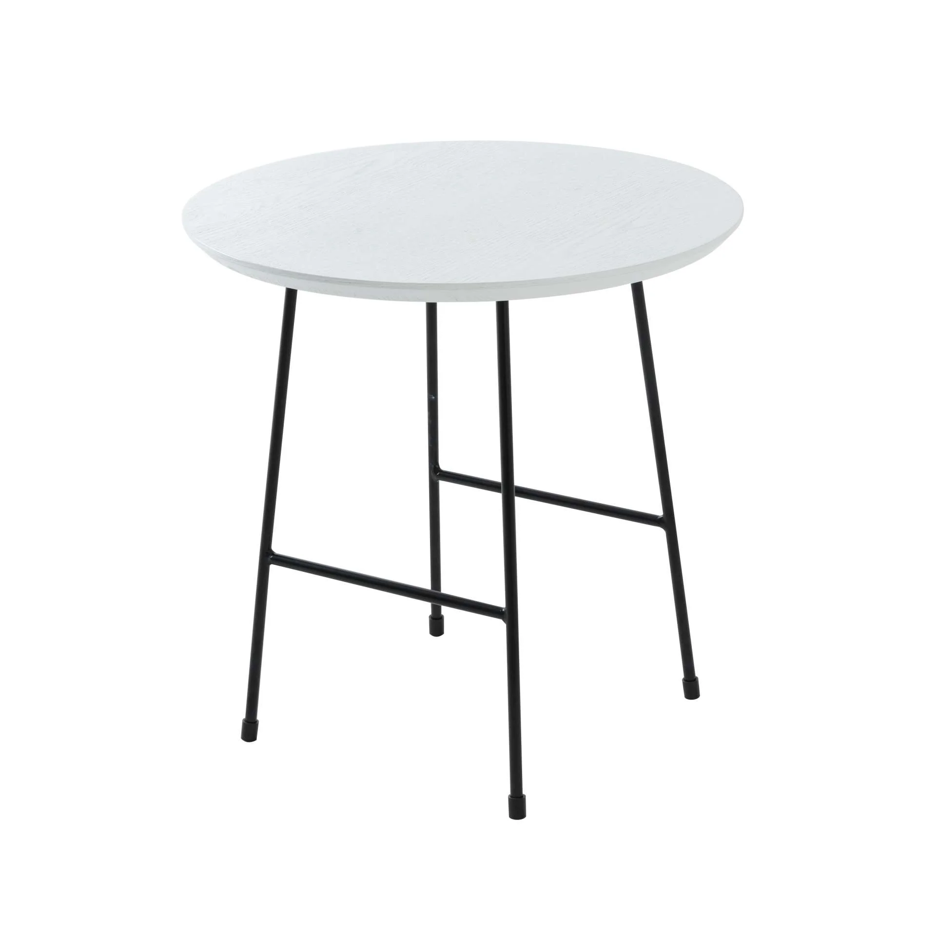 LeisureMod Rossmore Mid Century Modern Round Side Table With Black Steel Frame - Image 25