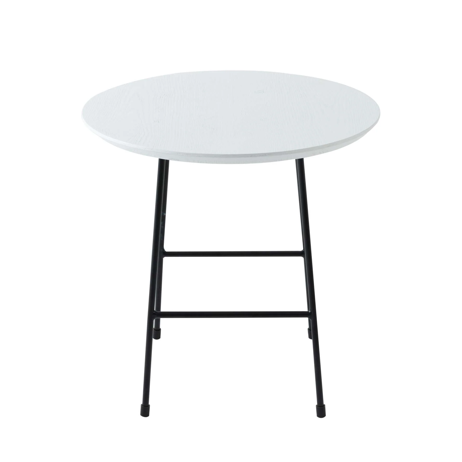LeisureMod Rossmore Mid Century Modern Round Side Table With Black Steel Frame - Image 26