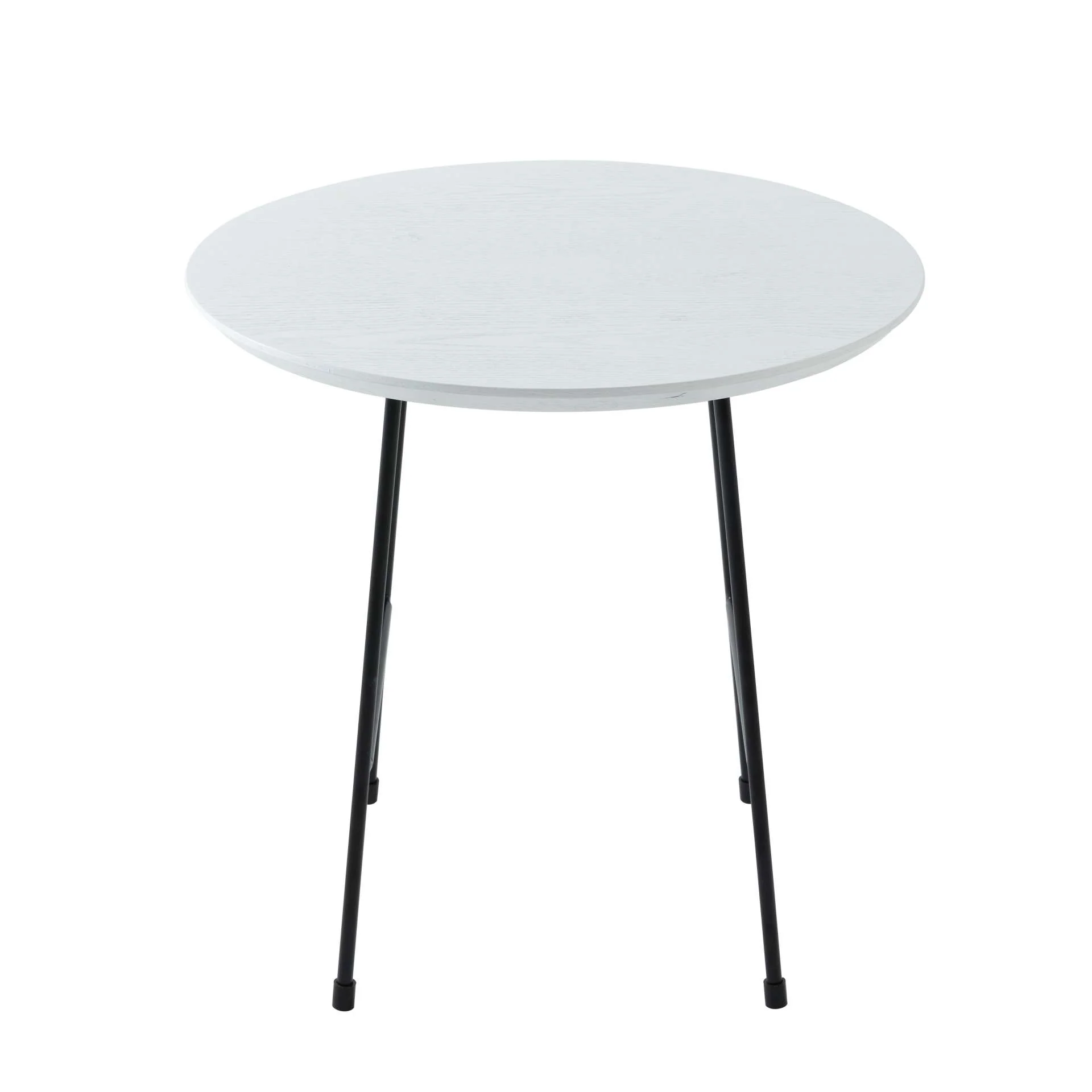 LeisureMod Rossmore Mid Century Modern Round Side Table With Black Steel Frame - Image 27