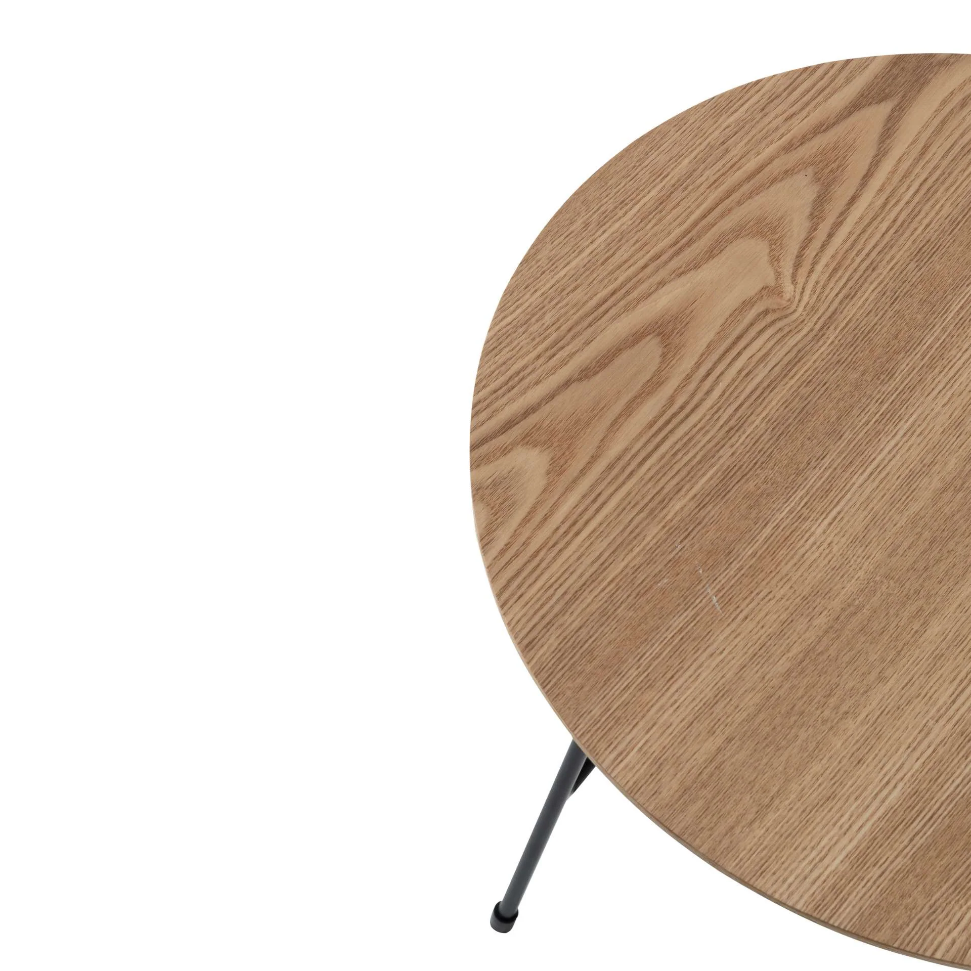 LeisureMod Rossmore Mid Century Modern Round Side Table With Black Steel Frame - Image 6