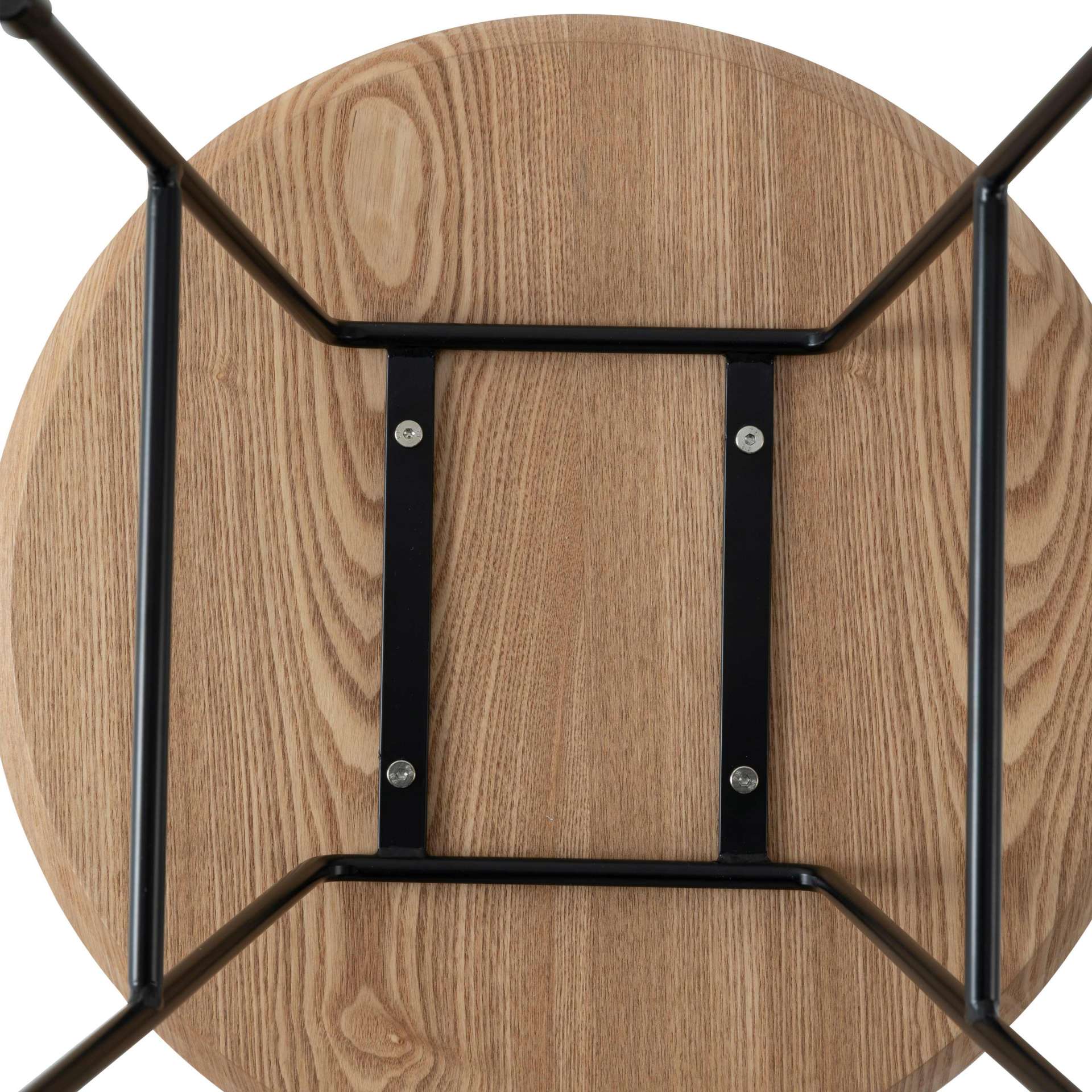 LeisureMod Rossmore Mid Century Modern Round Side Table With Black Steel Frame - Image 7