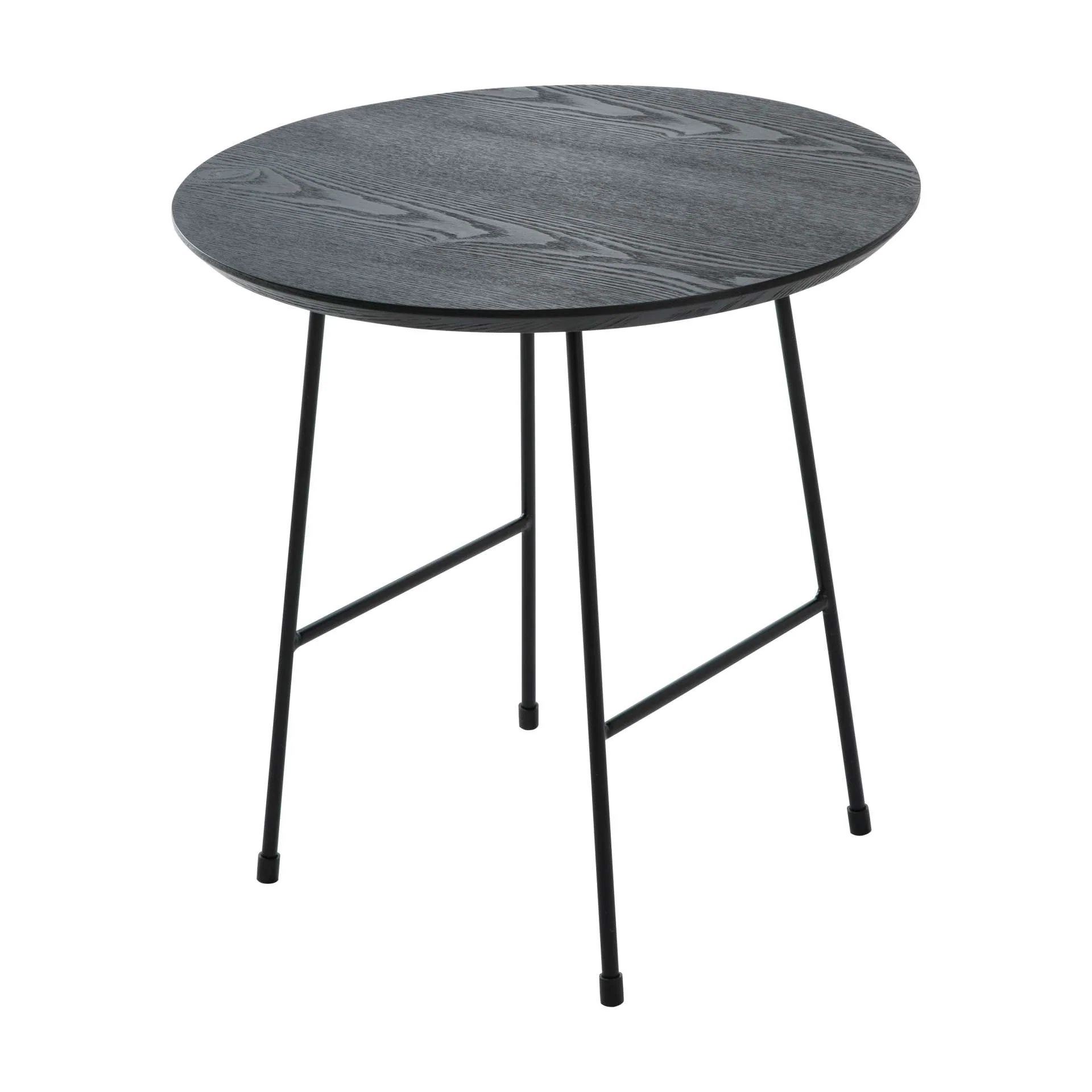 LeisureMod Rossmore Mid Century Modern Round Side Table With Black Steel Frame - Image 8