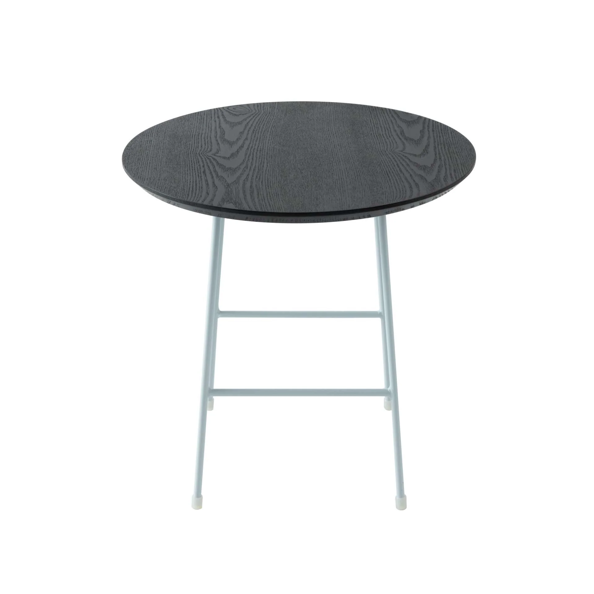 LeisureMod Rossmore Mid Century Modern Round Side Table With White Steel Frame - Image 10