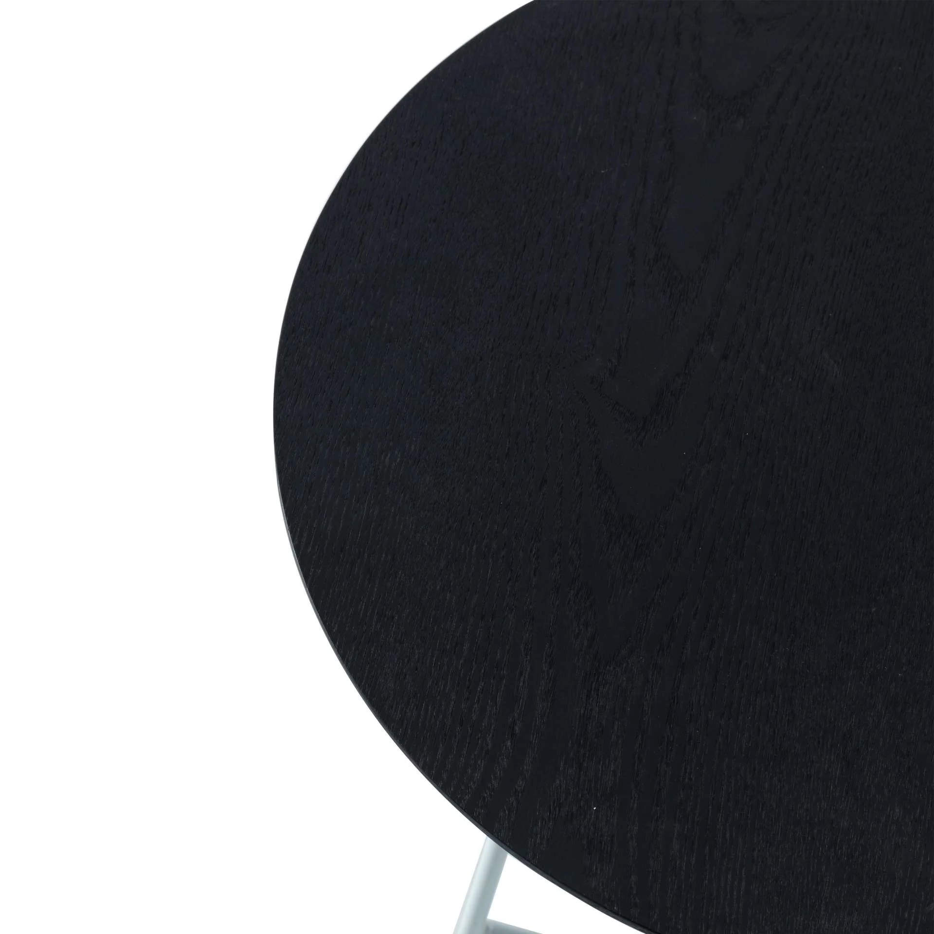 LeisureMod Rossmore Mid Century Modern Round Side Table With White Steel Frame - Image 13