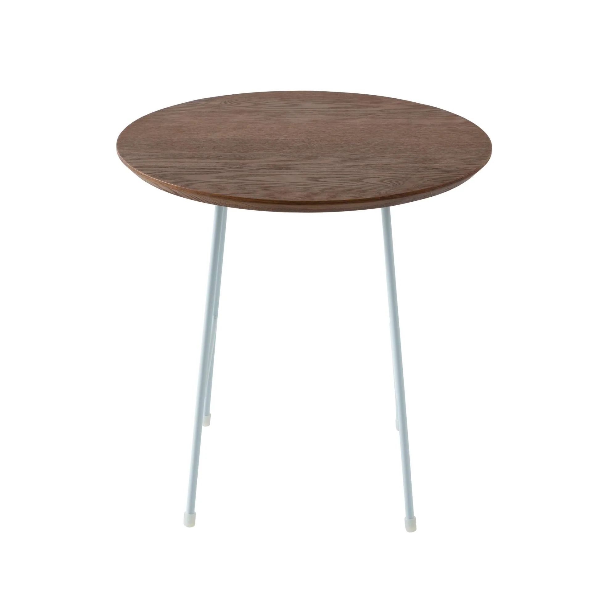 LeisureMod Rossmore Mid Century Modern Round Side Table With White Steel Frame - Image 16