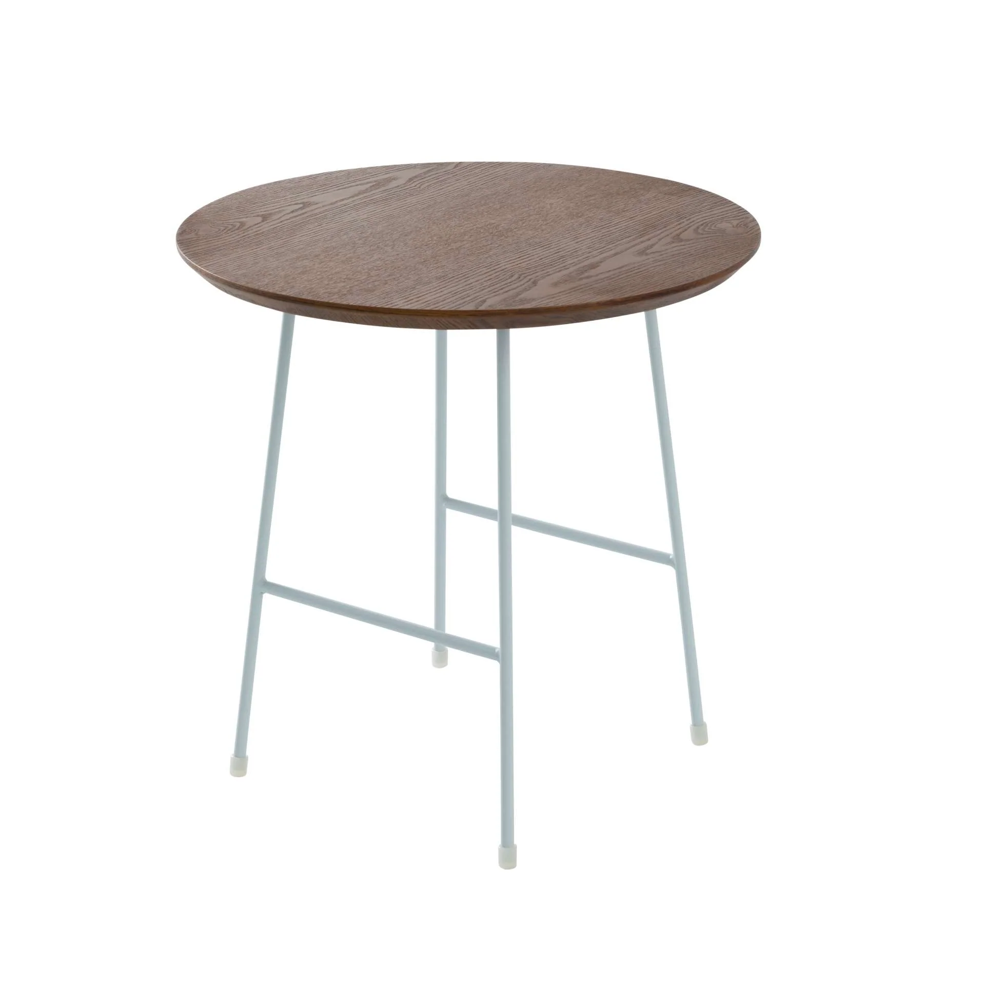 LeisureMod Rossmore Mid Century Modern Round Side Table With White Steel Frame - Image 19