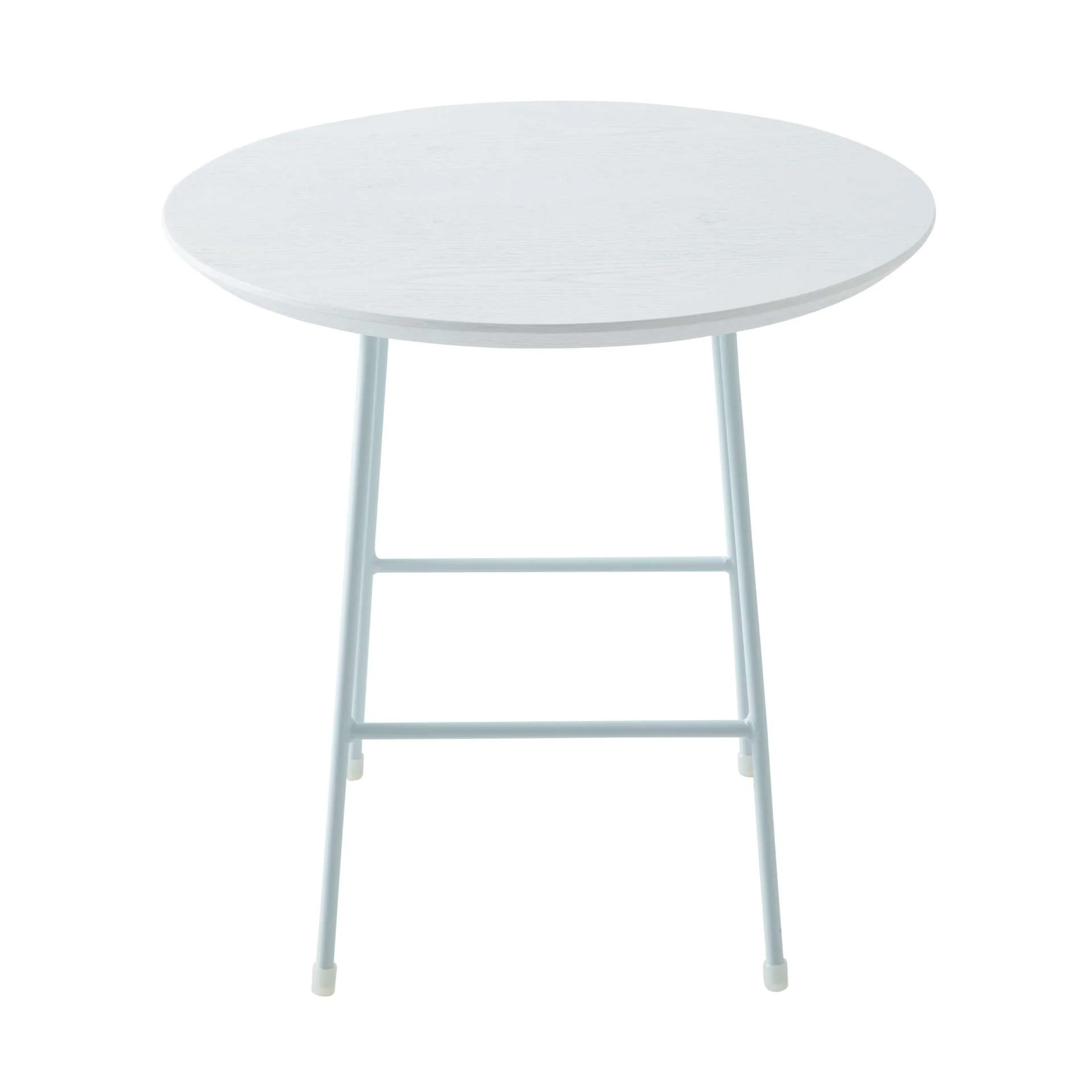 LeisureMod Rossmore Mid Century Modern Round Side Table With White Steel Frame - Image 26