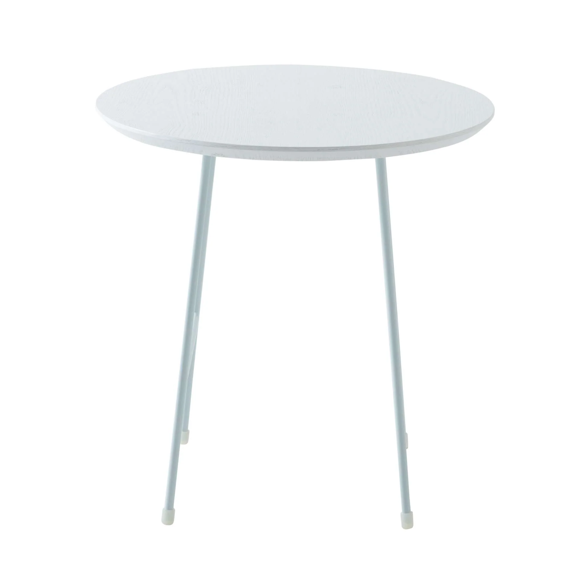LeisureMod Rossmore Mid Century Modern Round Side Table With White Steel Frame - Image 27