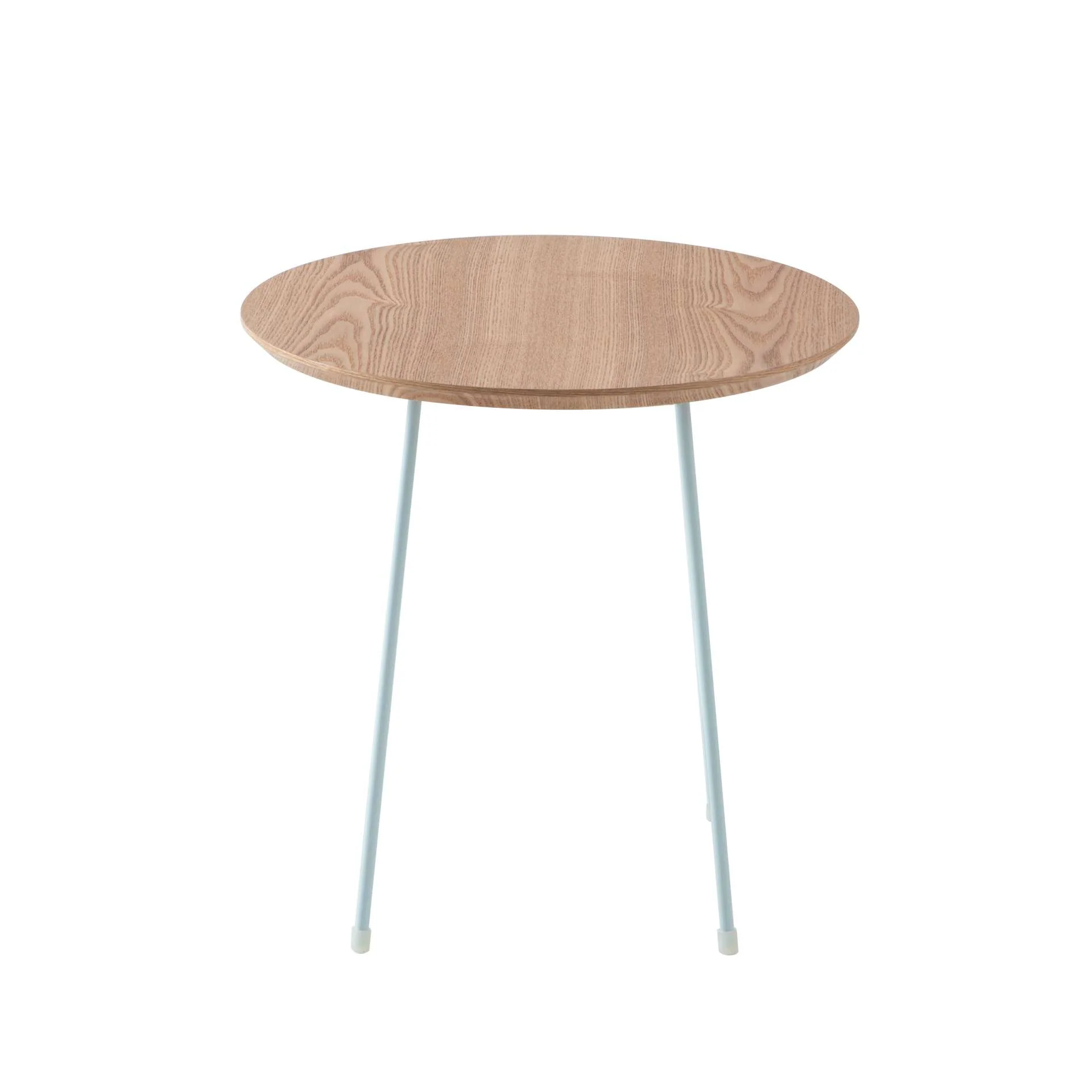 LeisureMod Rossmore Mid Century Modern Round Side Table With White Steel Frame - Image 4