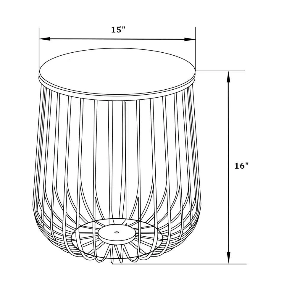 LeisureMod Runswick Modern Wood Top End Table With Metal Base - Image 11