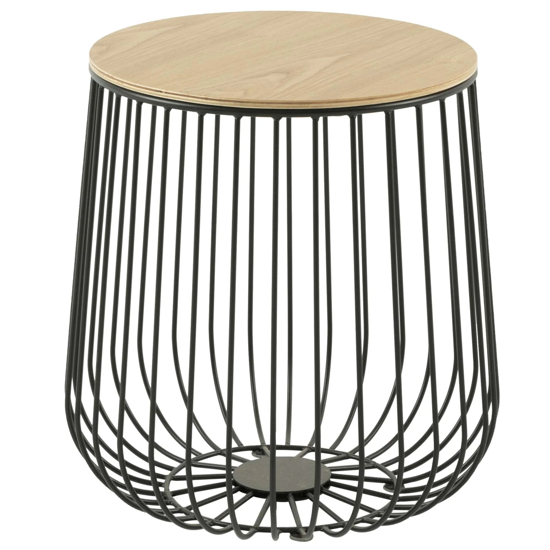 LeisureMod Runswick Modern Wood Top End Table With Metal Base - Image 9