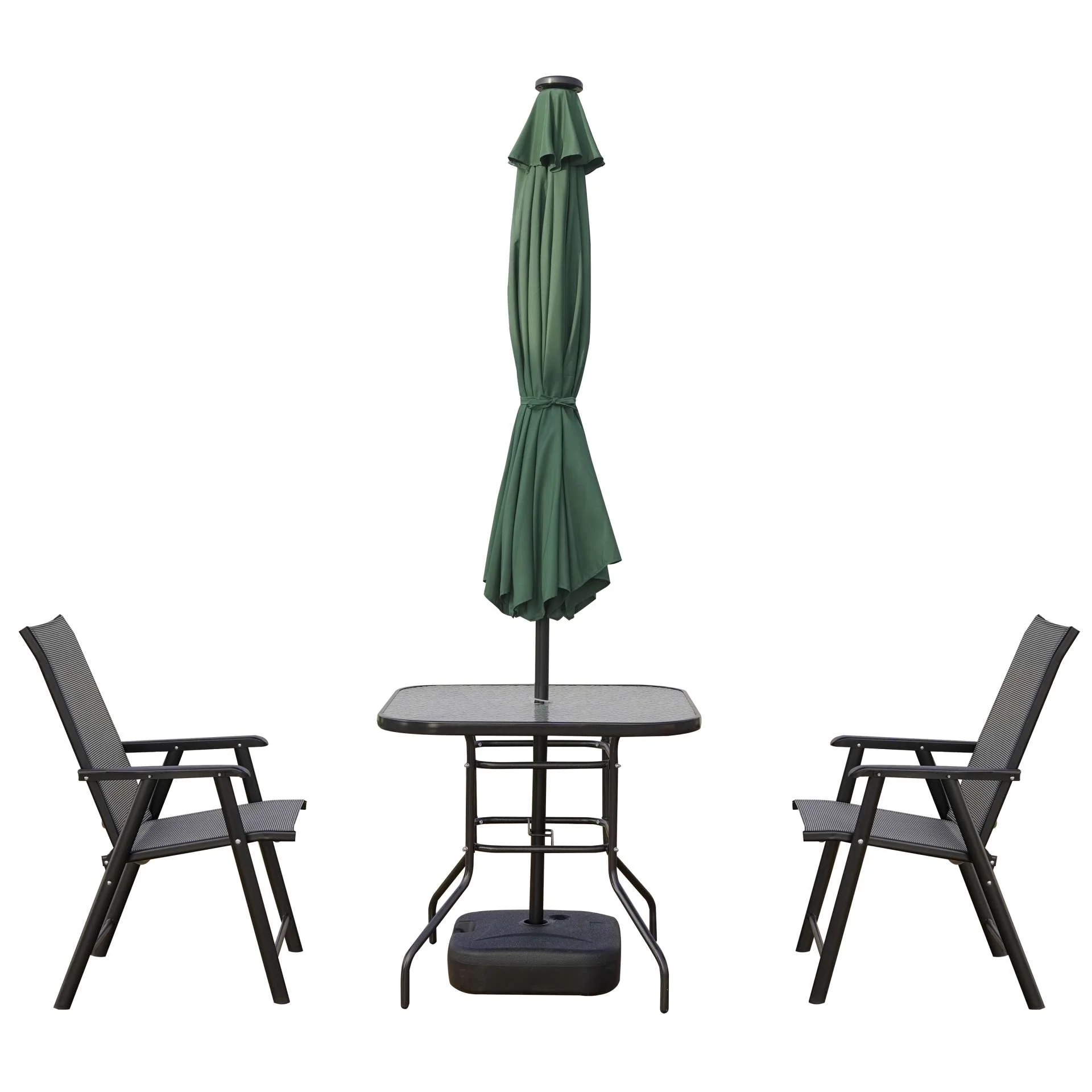LeisureMod Sierra Modern 9 ft Steel Market Patio Umbrella With Solar Powerd LED & Tilt - Image 18