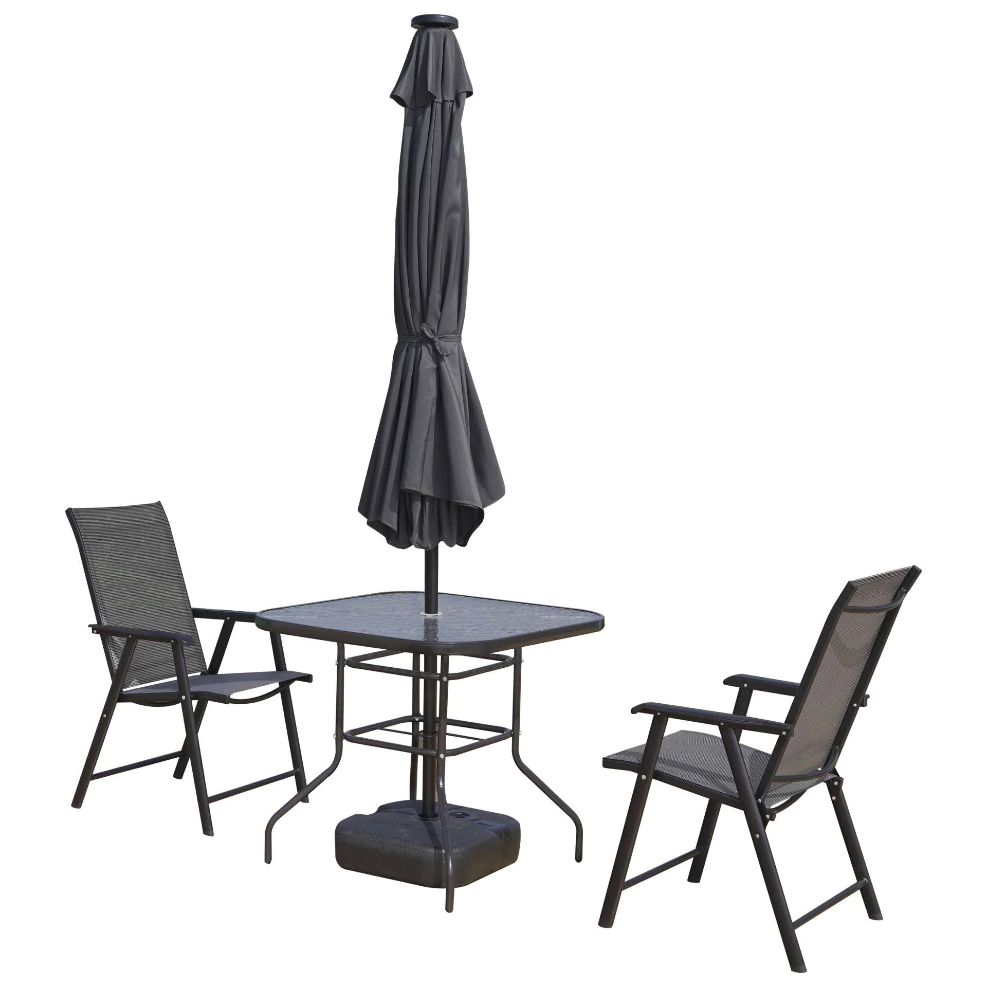 LeisureMod Sierra Modern 9 ft Steel Market Patio Umbrella With Solar Powerd LED & Tilt - Image 30