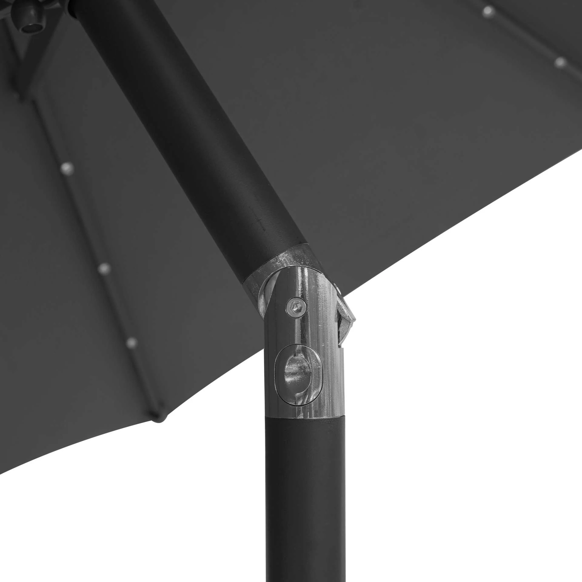 LeisureMod Sierra Modern 9 ft Steel Market Patio Umbrella With Solar Powerd LED & Tilt - Image 33
