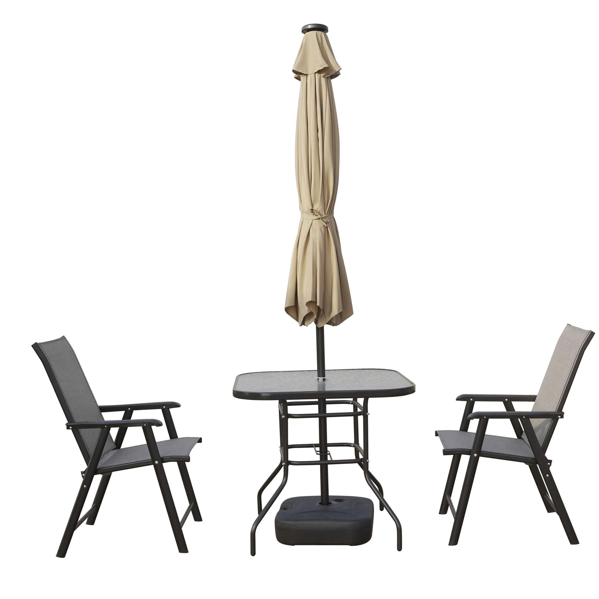 LeisureMod Sierra Modern 9 ft Steel Market Patio Umbrella With Solar Powerd LED & Tilt - Image 6