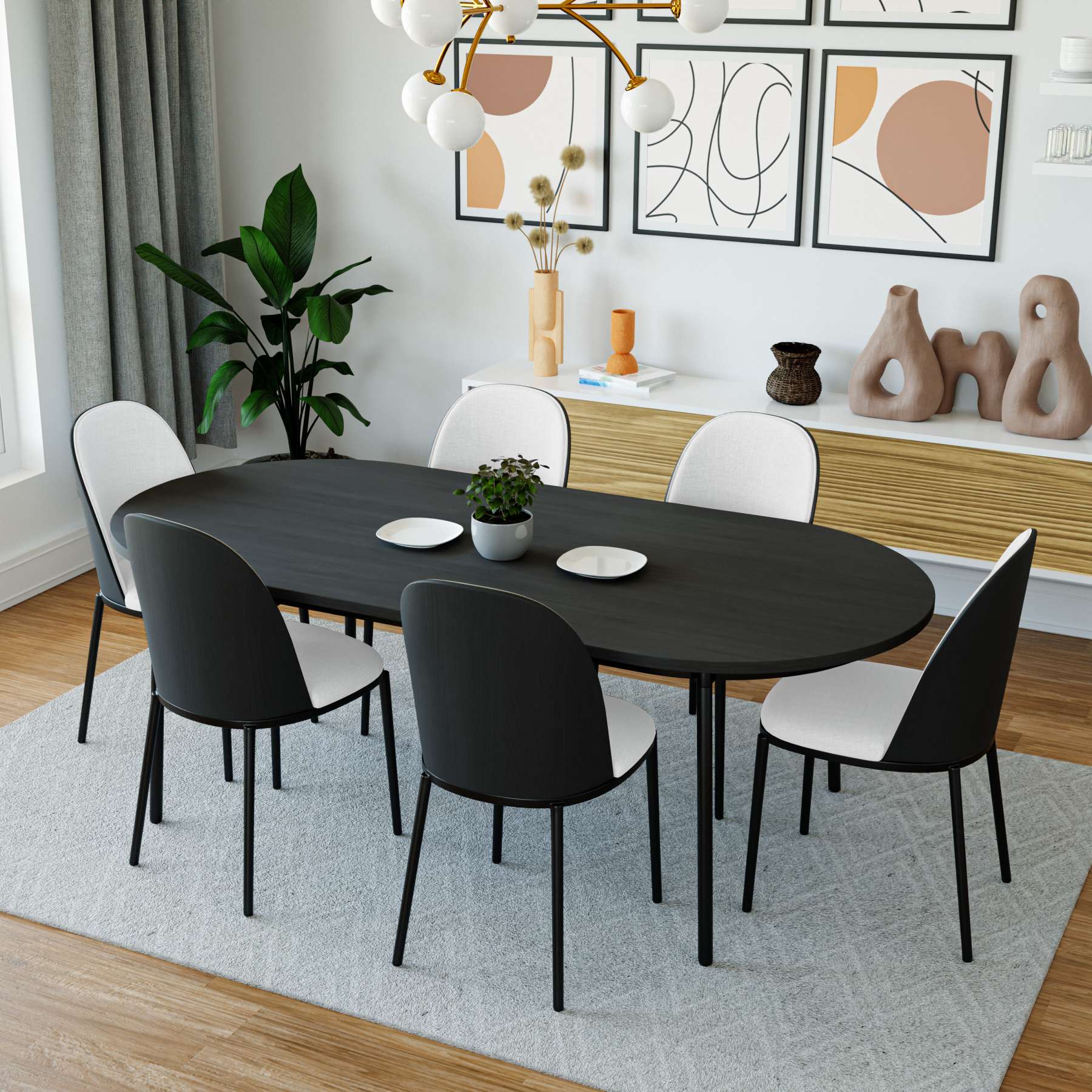 LeisureMod Tule Mid-Century Modern Dining Side Chair with Velvet Seat - TCBL18BU - Image 25