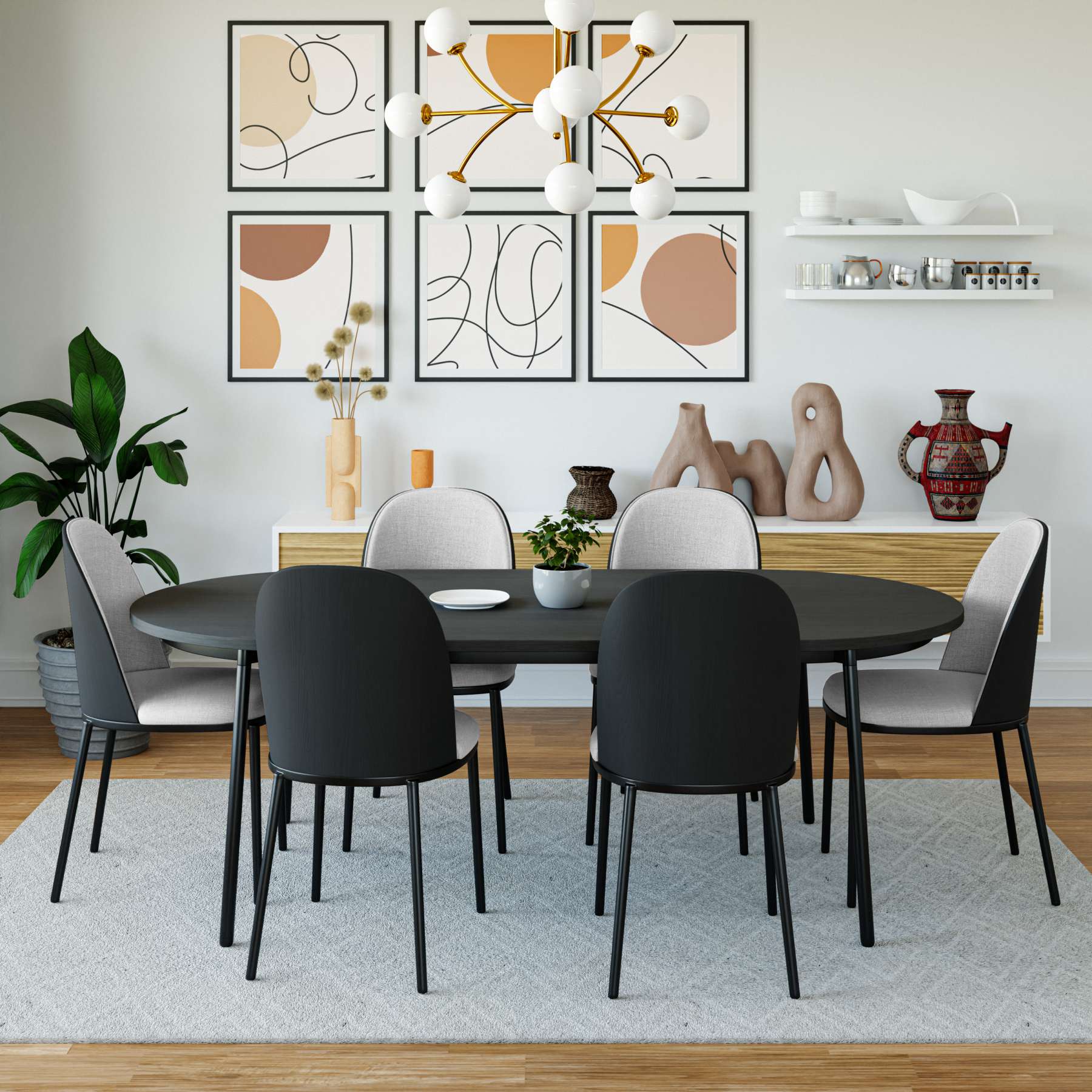 LeisureMod Tule Mid-Century Modern Dining Side Chair with Velvet Seat - TCBL18BU - Image 26