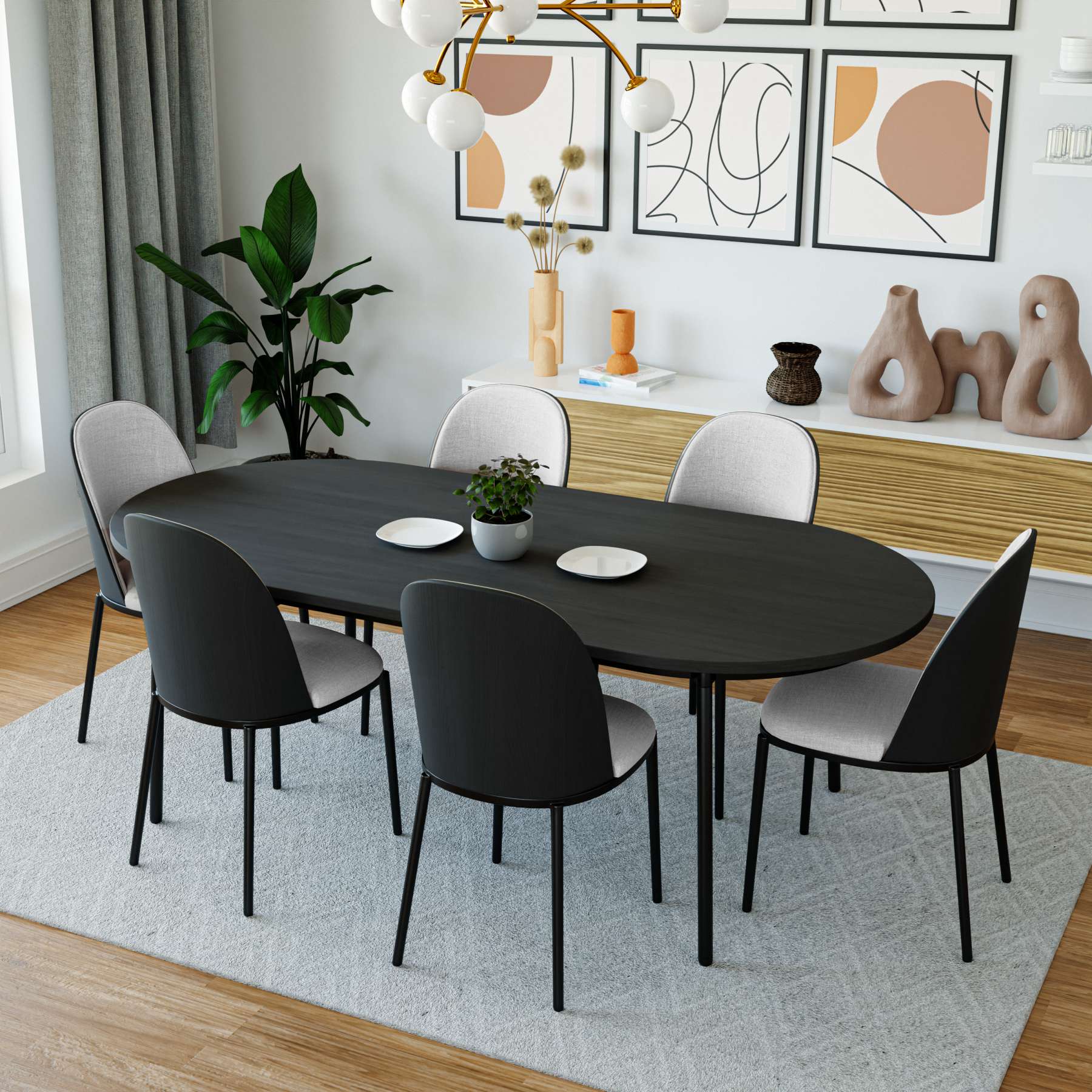 LeisureMod Tule Mid-Century Modern Dining Side Chair with Velvet Seat - TCBL18BU - Image 27