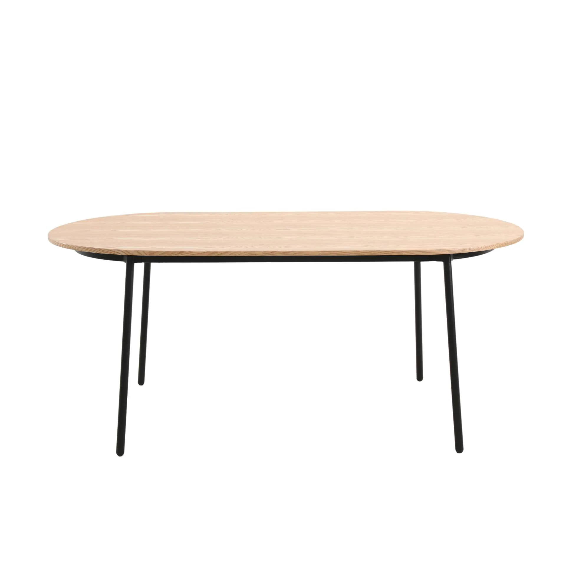 LeisureMod Tule Modern 71" Oval Dining Table with MDF Top and Black Steel Legs - Image 14