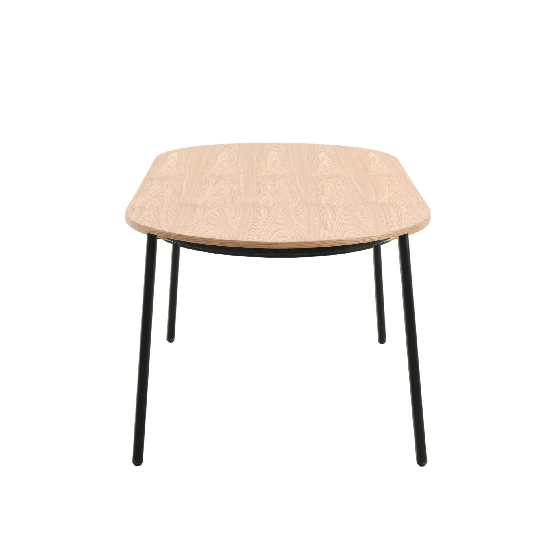 LeisureMod Tule Modern 71" Oval Dining Table with MDF Top and Black Steel Legs - Image 16