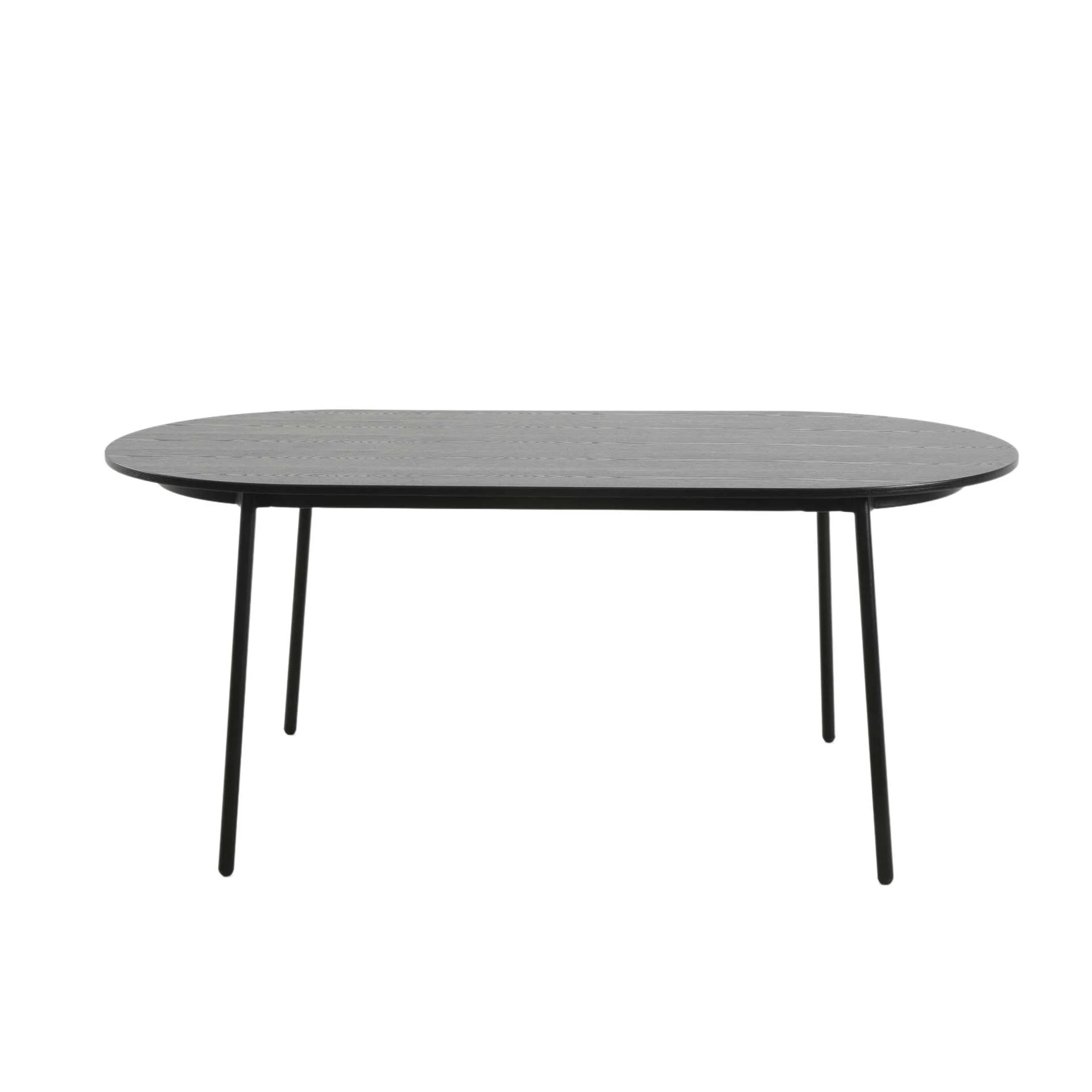 LeisureMod Tule Modern 71" Oval Dining Table with MDF Top and Black Steel Legs - Image 3