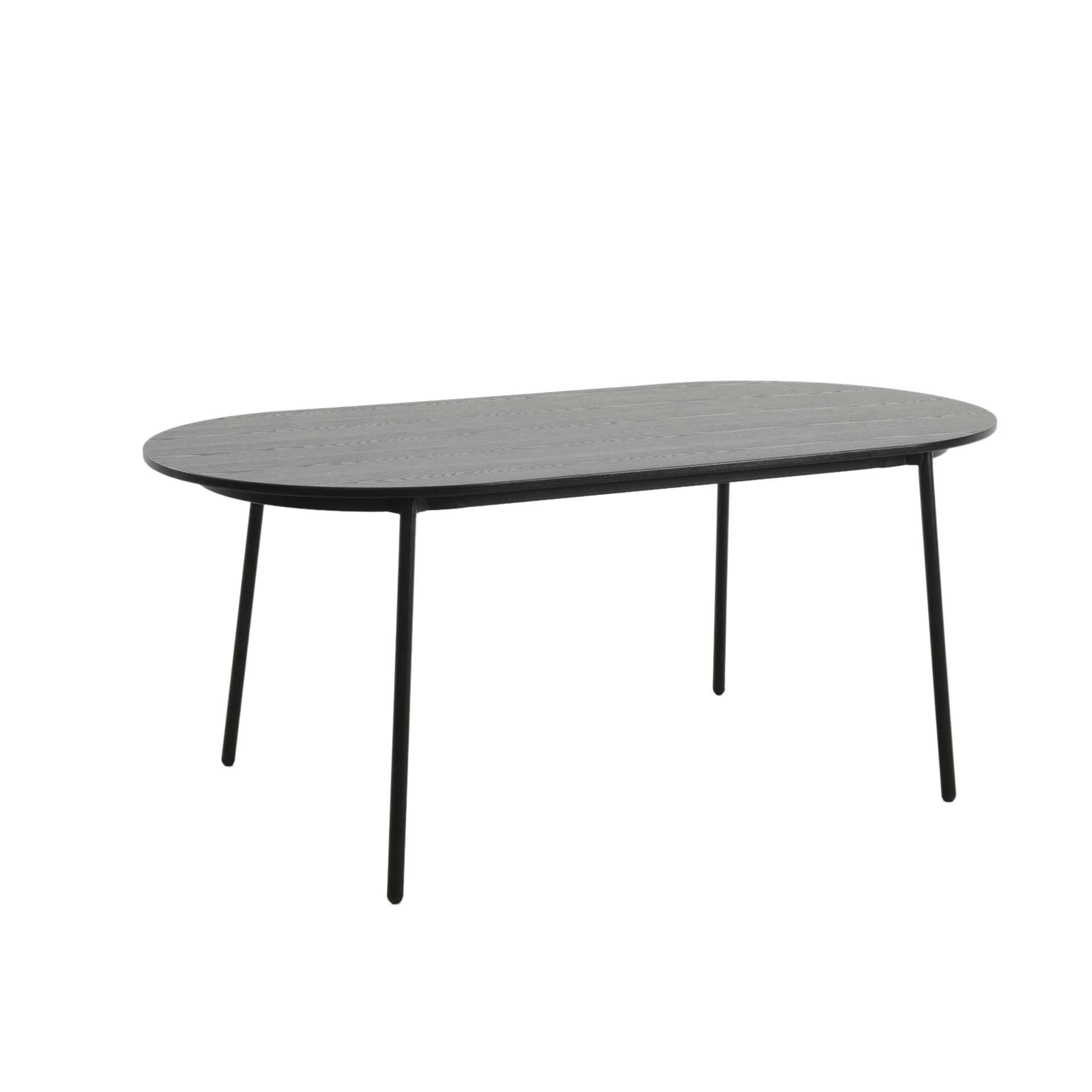 LeisureMod Tule Modern 71" Oval Dining Table with MDF Top and Black Steel Legs - Image 5