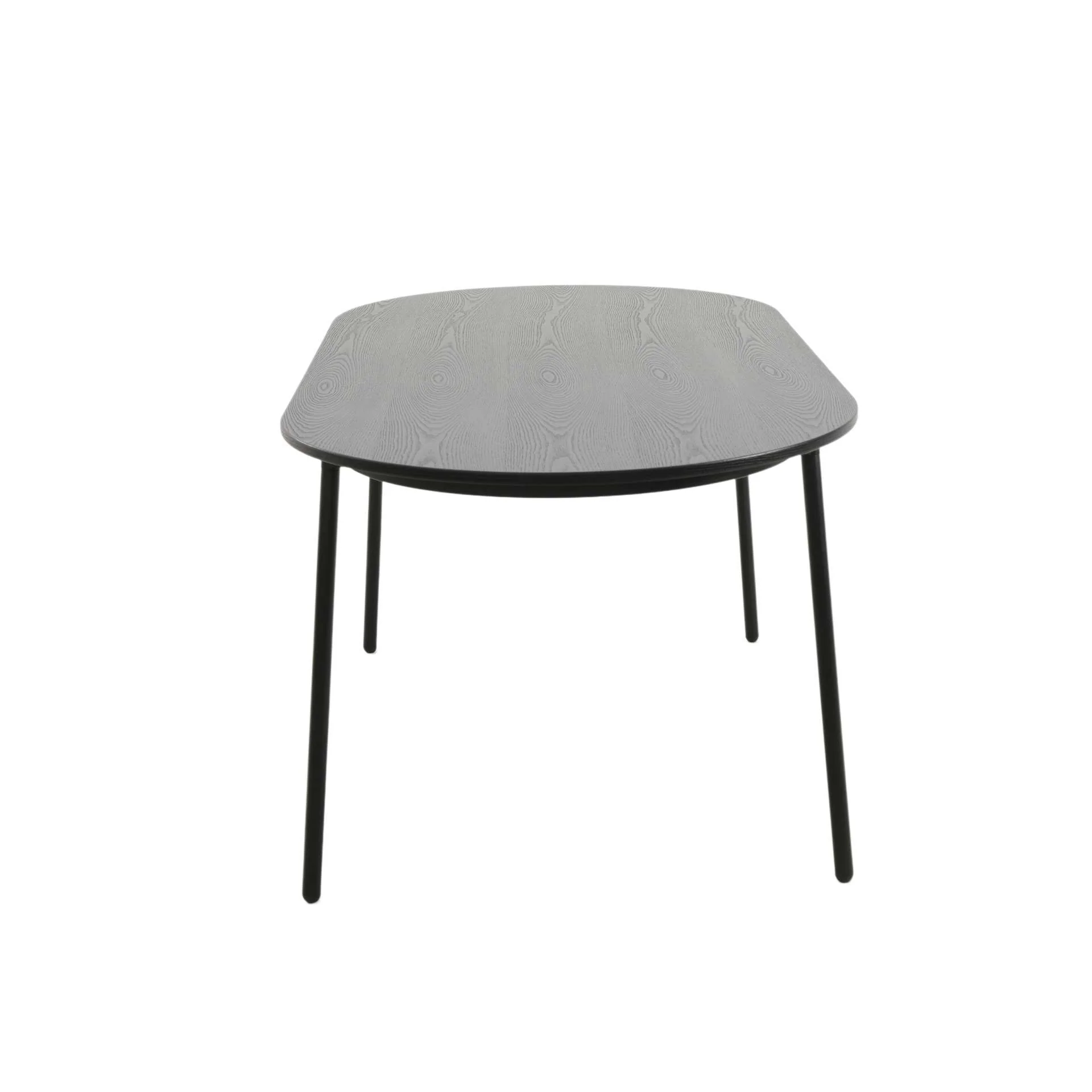LeisureMod Tule Modern 71" Oval Dining Table with MDF Top and Black Steel Legs - Image 6