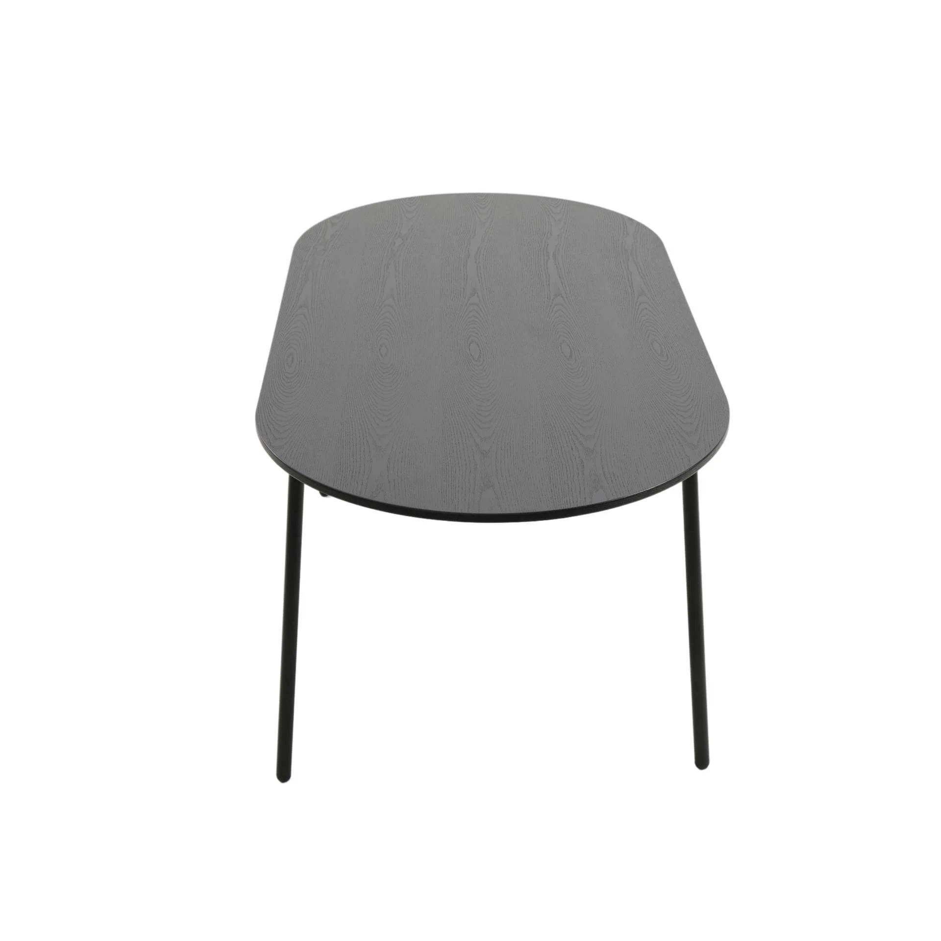 LeisureMod Tule Modern 71" Oval Dining Table with MDF Top and Black Steel Legs - Image 7