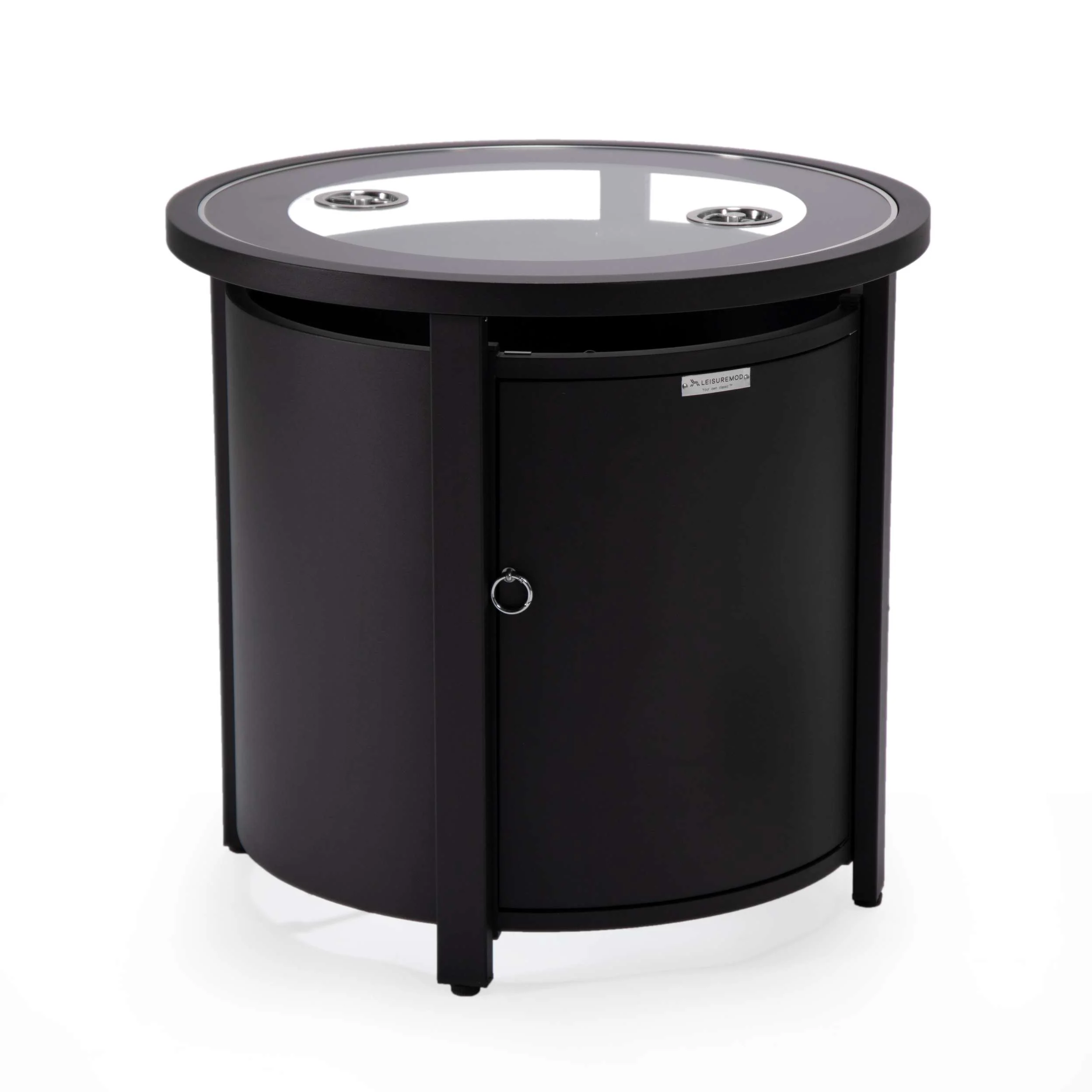LeisureMod Walbrooke Black Patio Round Tank Holder - Image 2