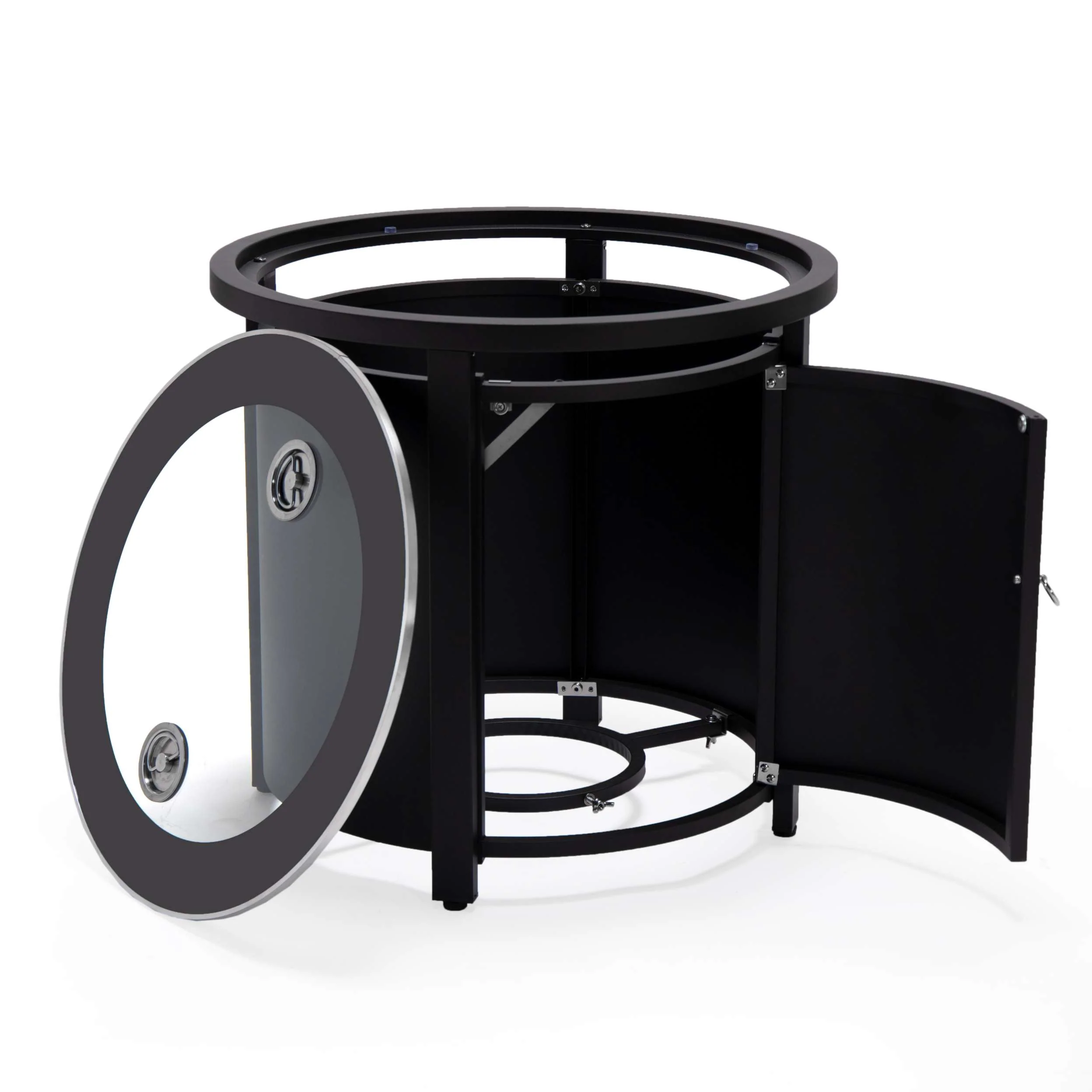 LeisureMod Walbrooke Black Patio Round Tank Holder - Image 3