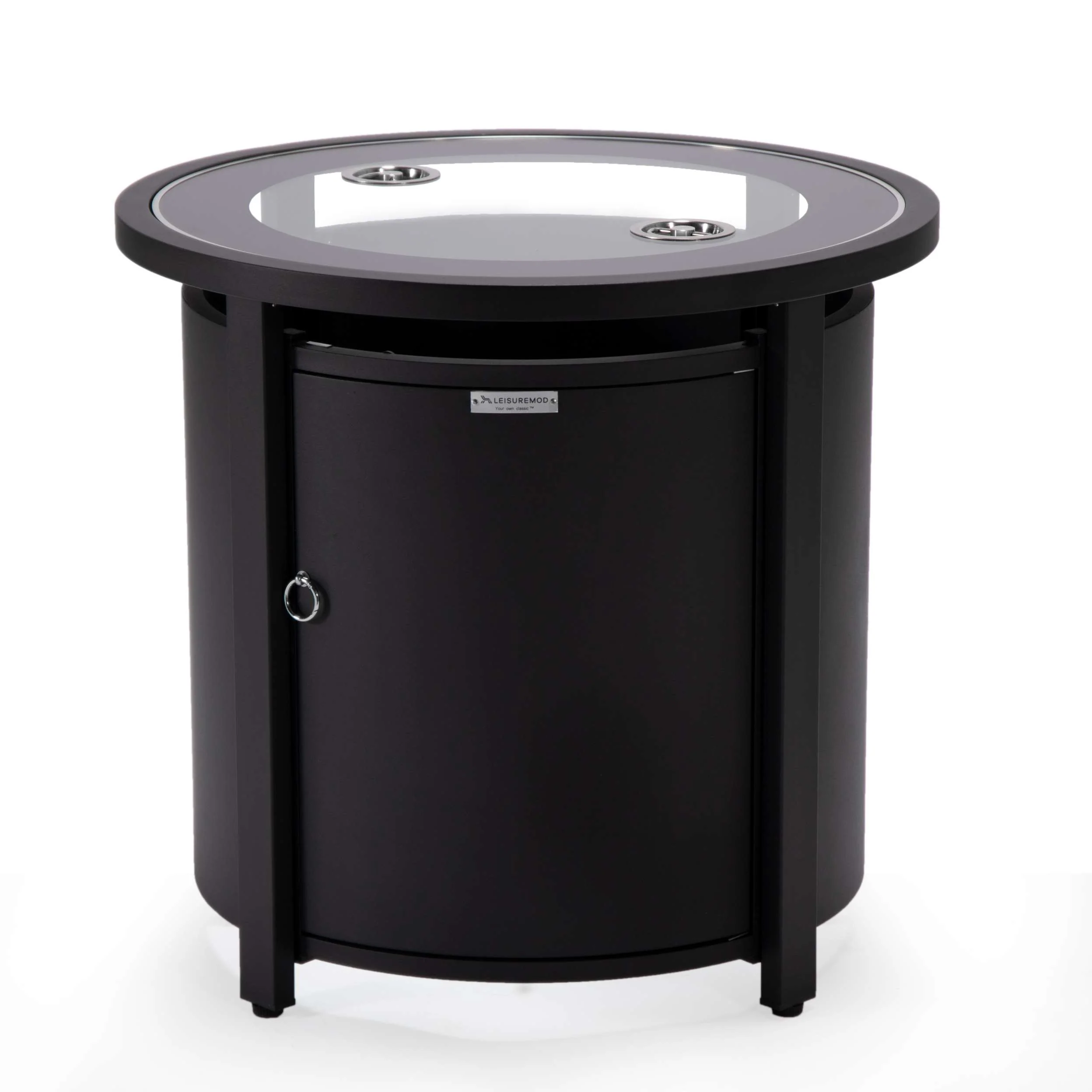 LeisureMod Walbrooke Black Patio Round Tank Holder - Image 7