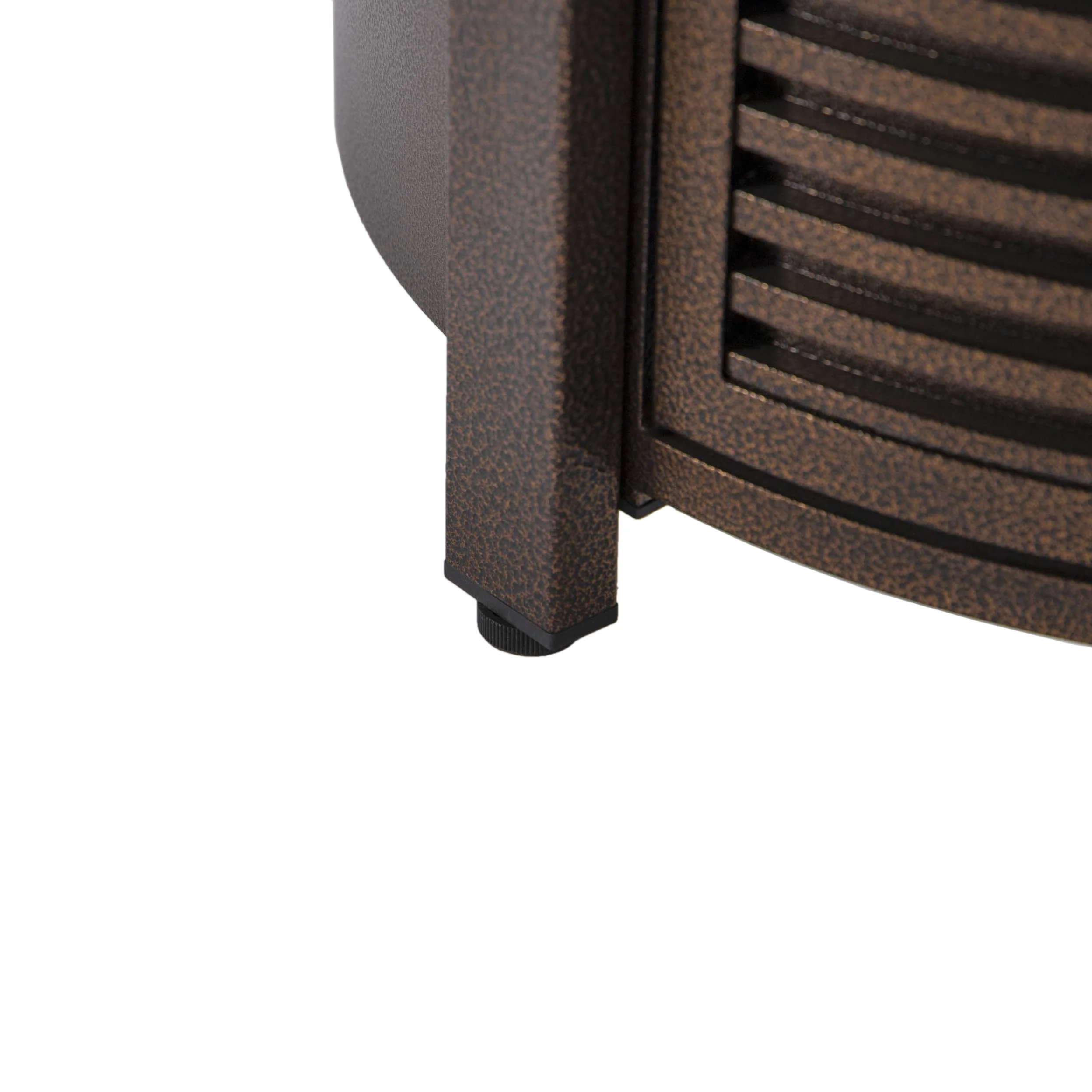 LeisureMod Walbrooke Black Patio Round Tank Holder with Slats Design - Image 13