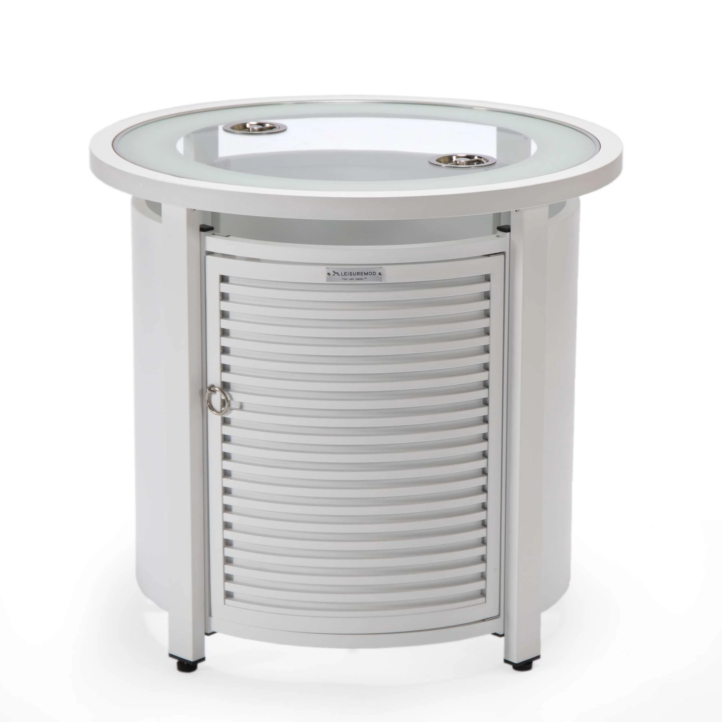 LeisureMod Walbrooke Black Patio Round Tank Holder with Slats Design - Image 28