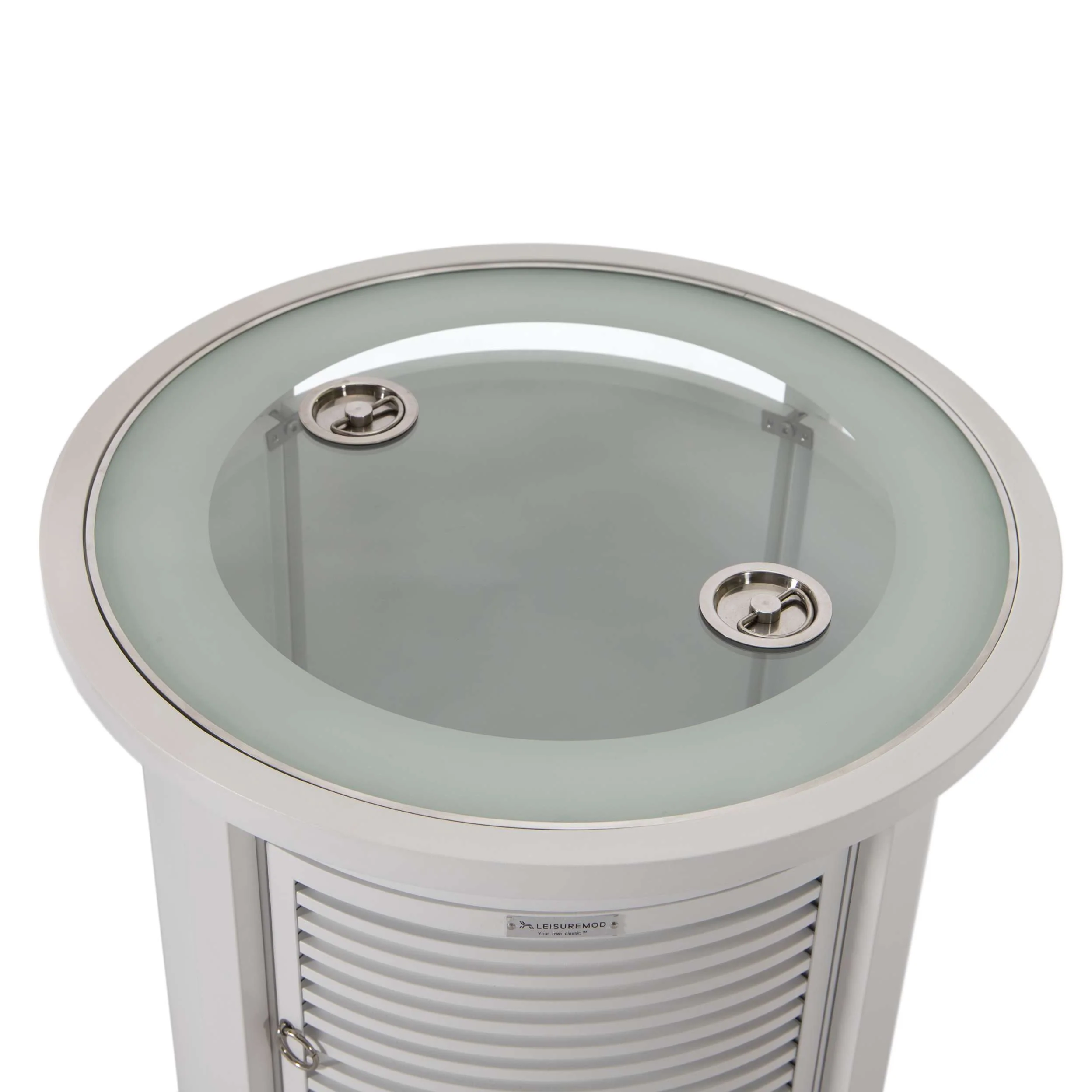 LeisureMod Walbrooke Black Patio Round Tank Holder with Slats Design - Image 32