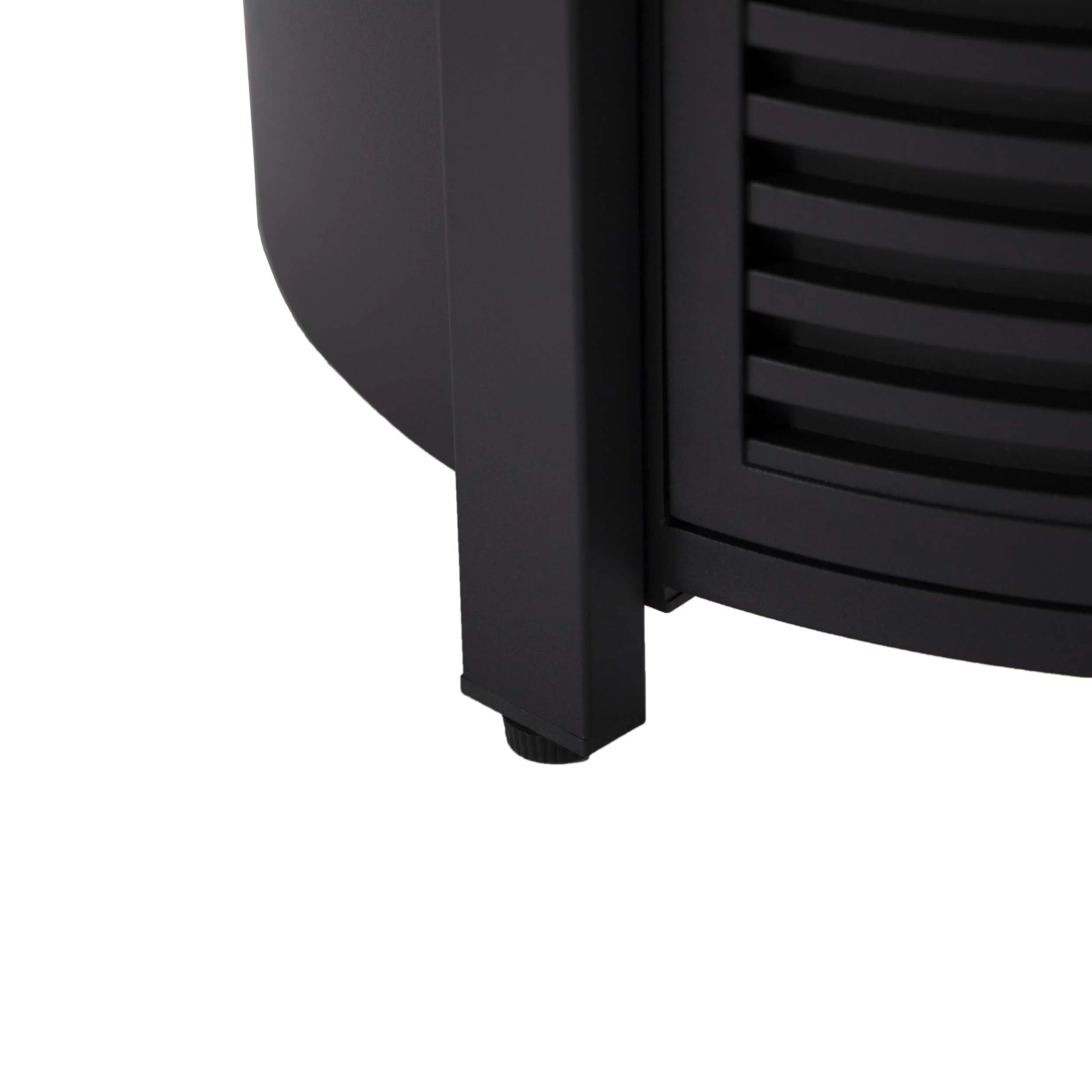 LeisureMod Walbrooke Black Patio Round Tank Holder with Slats Design - Image 8