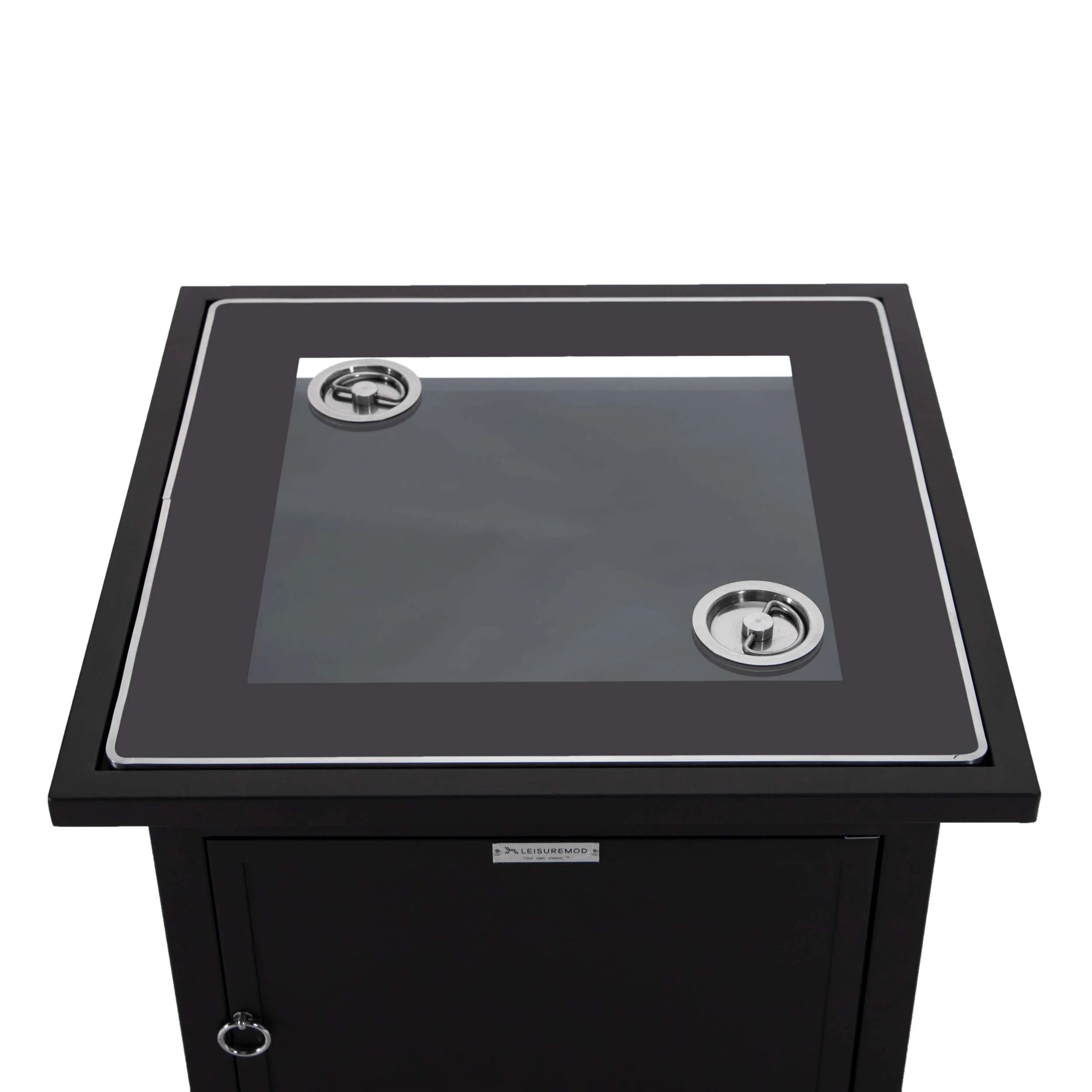 LeisureMod Walbrooke Black Patio Square Tank Holder - Image 6