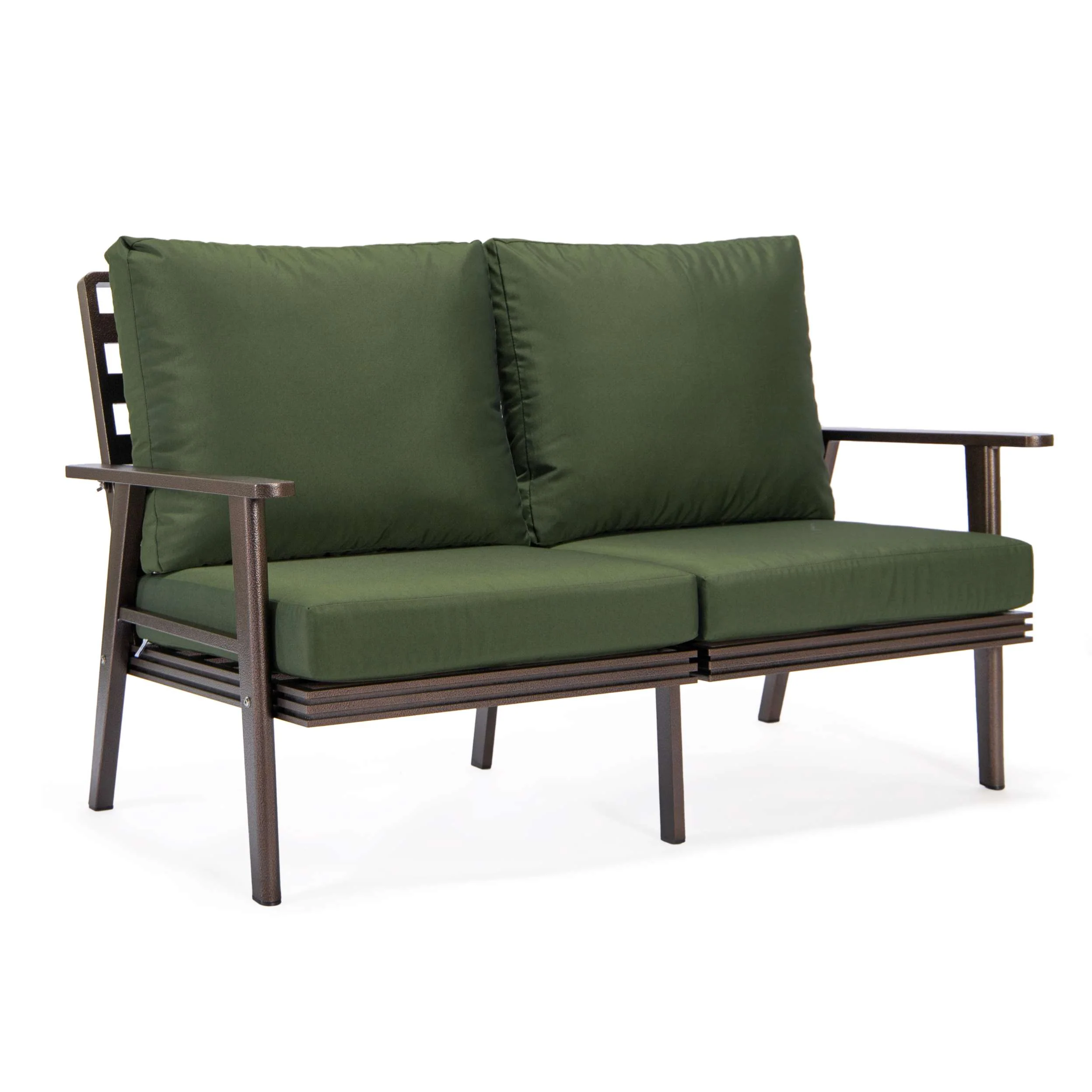 LeisureMod Walbrooke Modern 3-Piece Outdoor Patio Set with Brown Aluminum Frame - Image 23