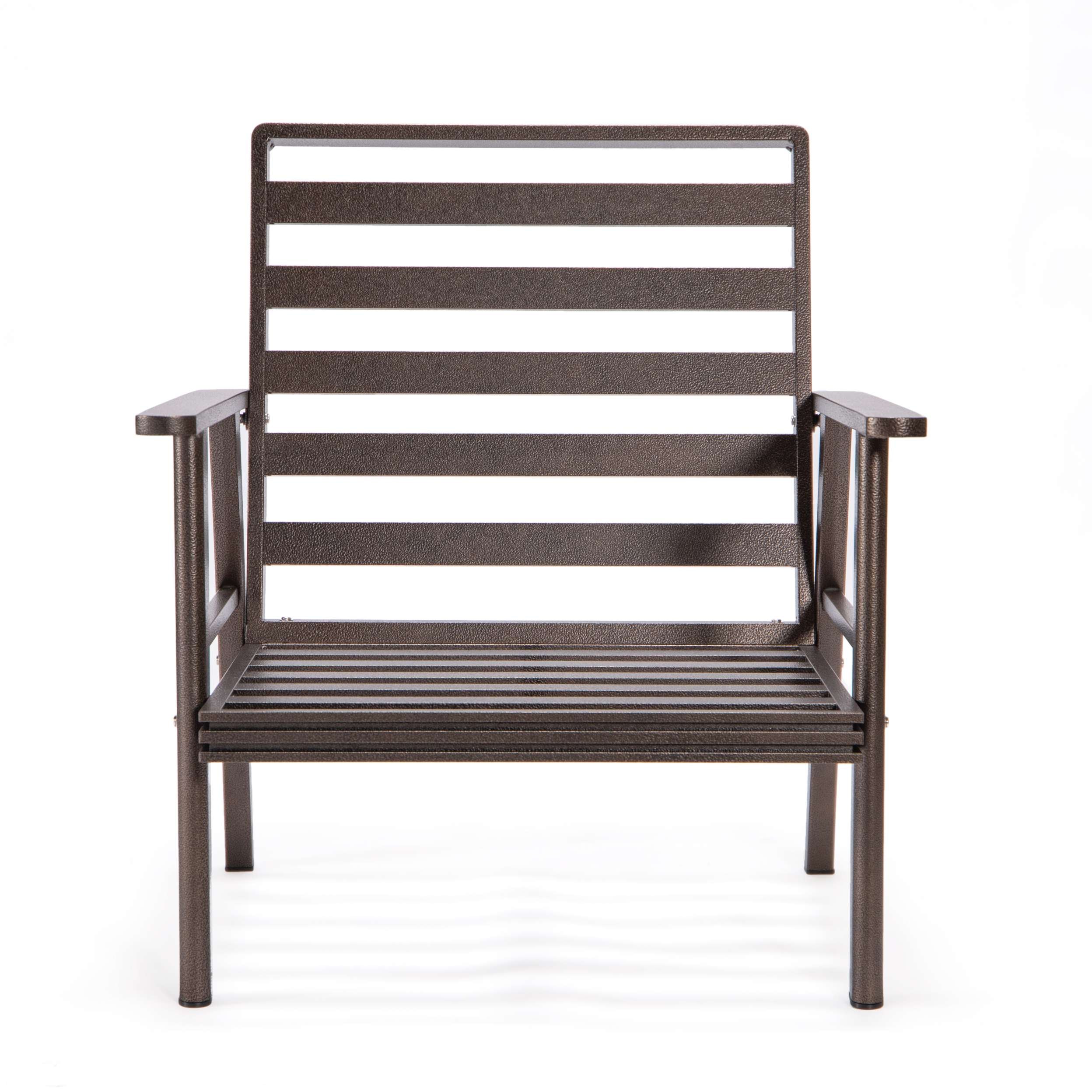LeisureMod Walbrooke Modern 3-Piece Outdoor Patio Set with Brown Aluminum Frame - Image 54