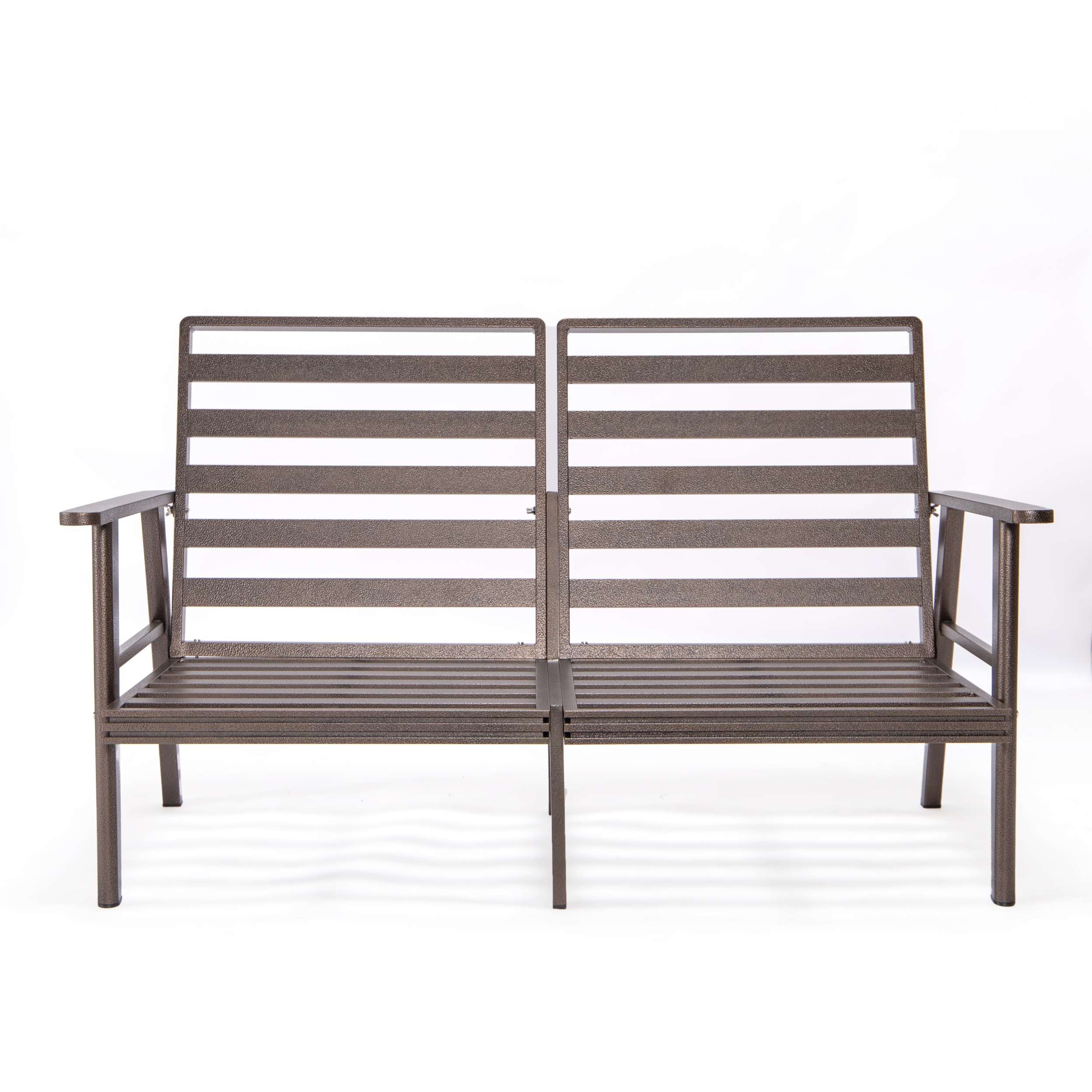 LeisureMod Walbrooke Modern 3-Piece Outdoor Patio Set with Brown Aluminum Frame - Image 7