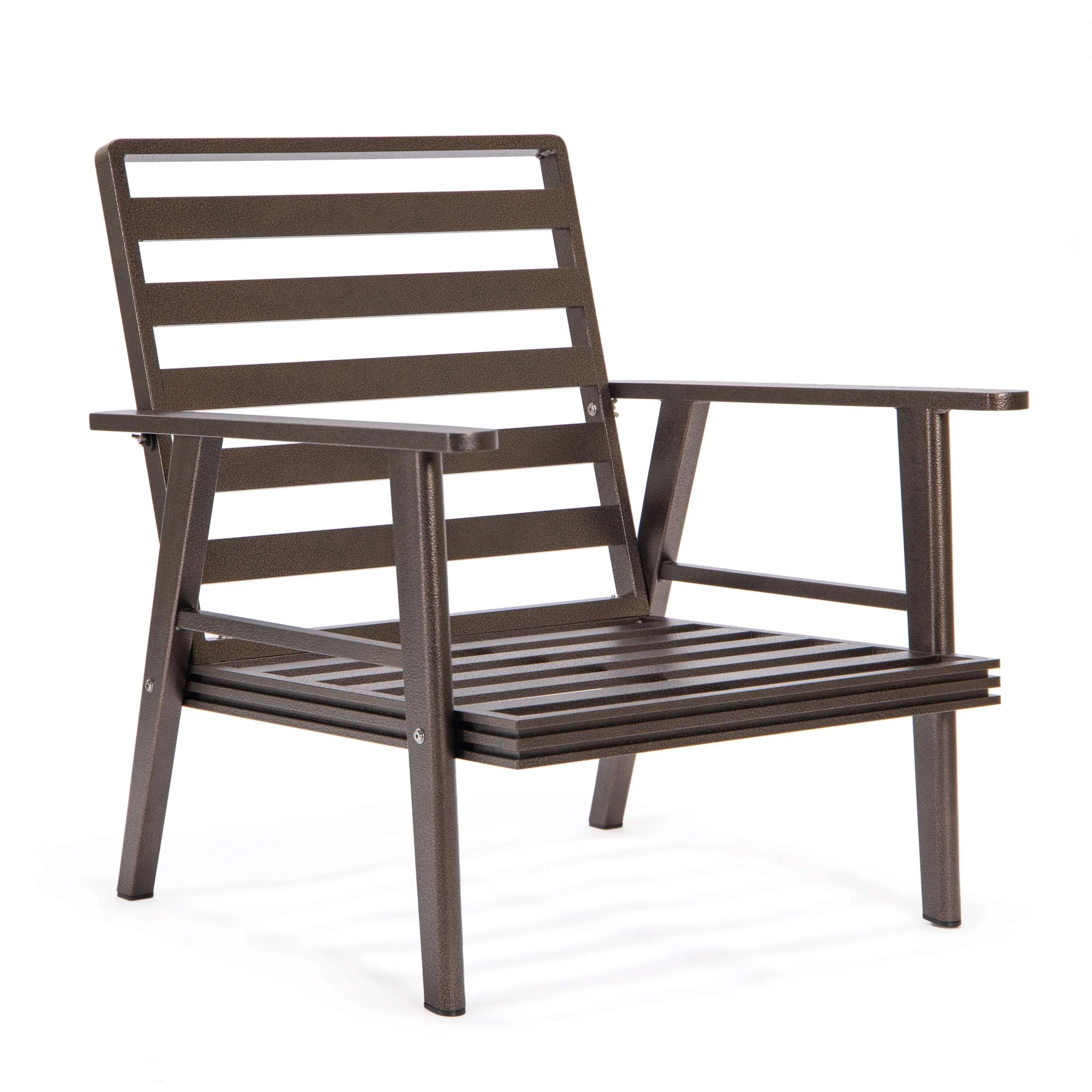 LeisureMod Walbrooke Modern 3-Piece Outdoor Patio Set with Brown Aluminum Frame - Image 73