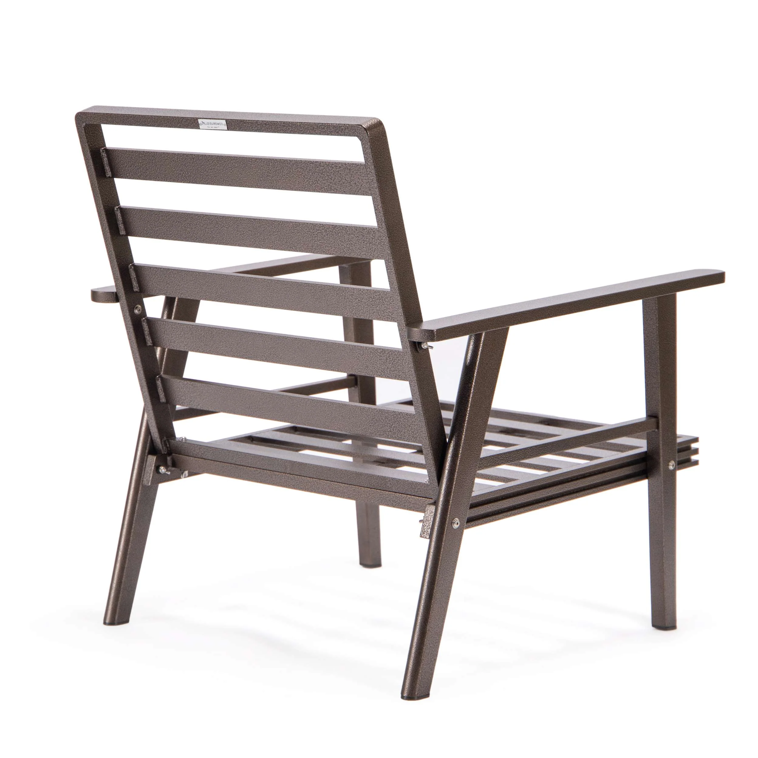 LeisureMod Walbrooke Modern 3-Piece Outdoor Patio Set with Brown Aluminum Frame - Image 74