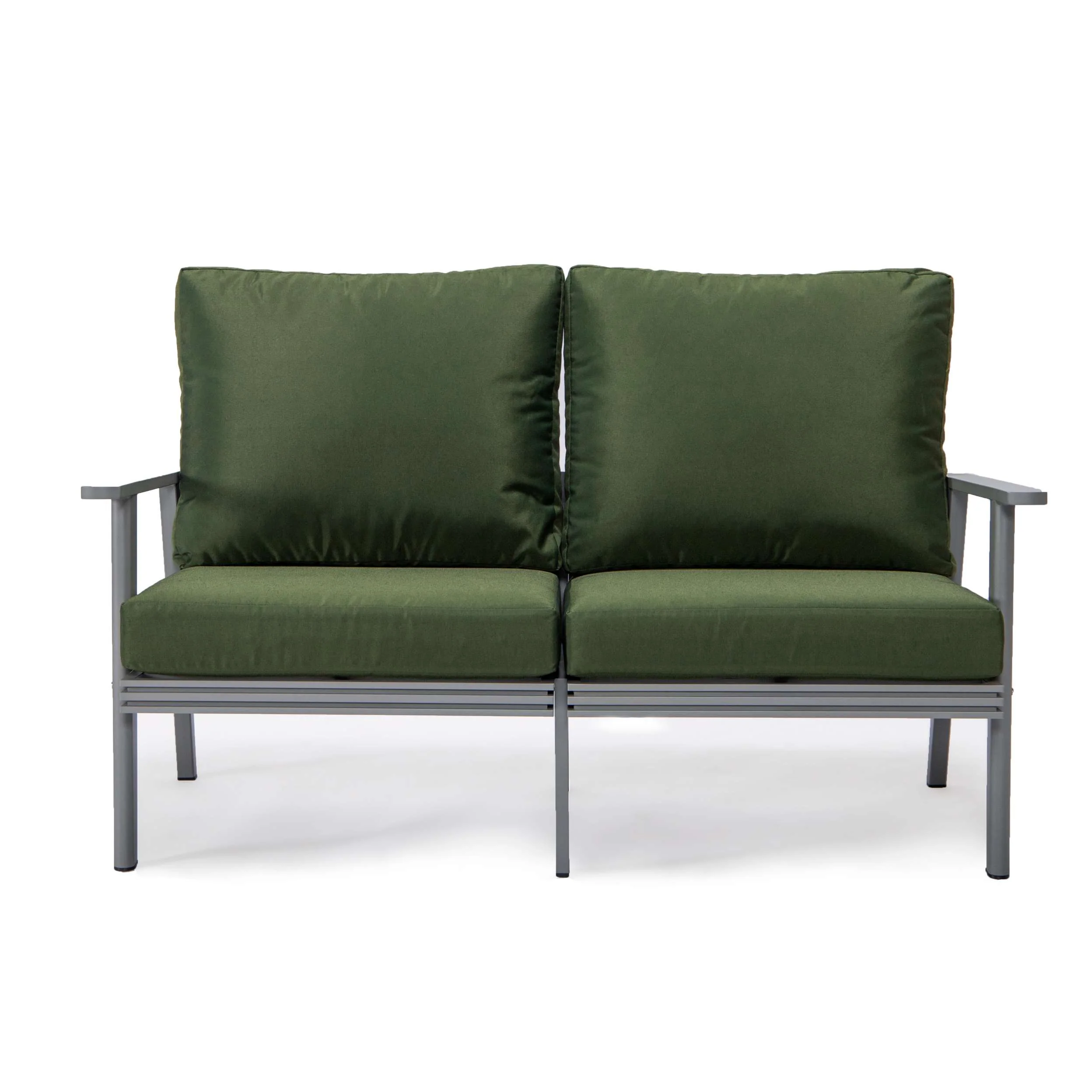 LeisureMod Walbrooke Modern 3-Piece Outdoor Patio Set with Grey Aluminum Frame - Image 26