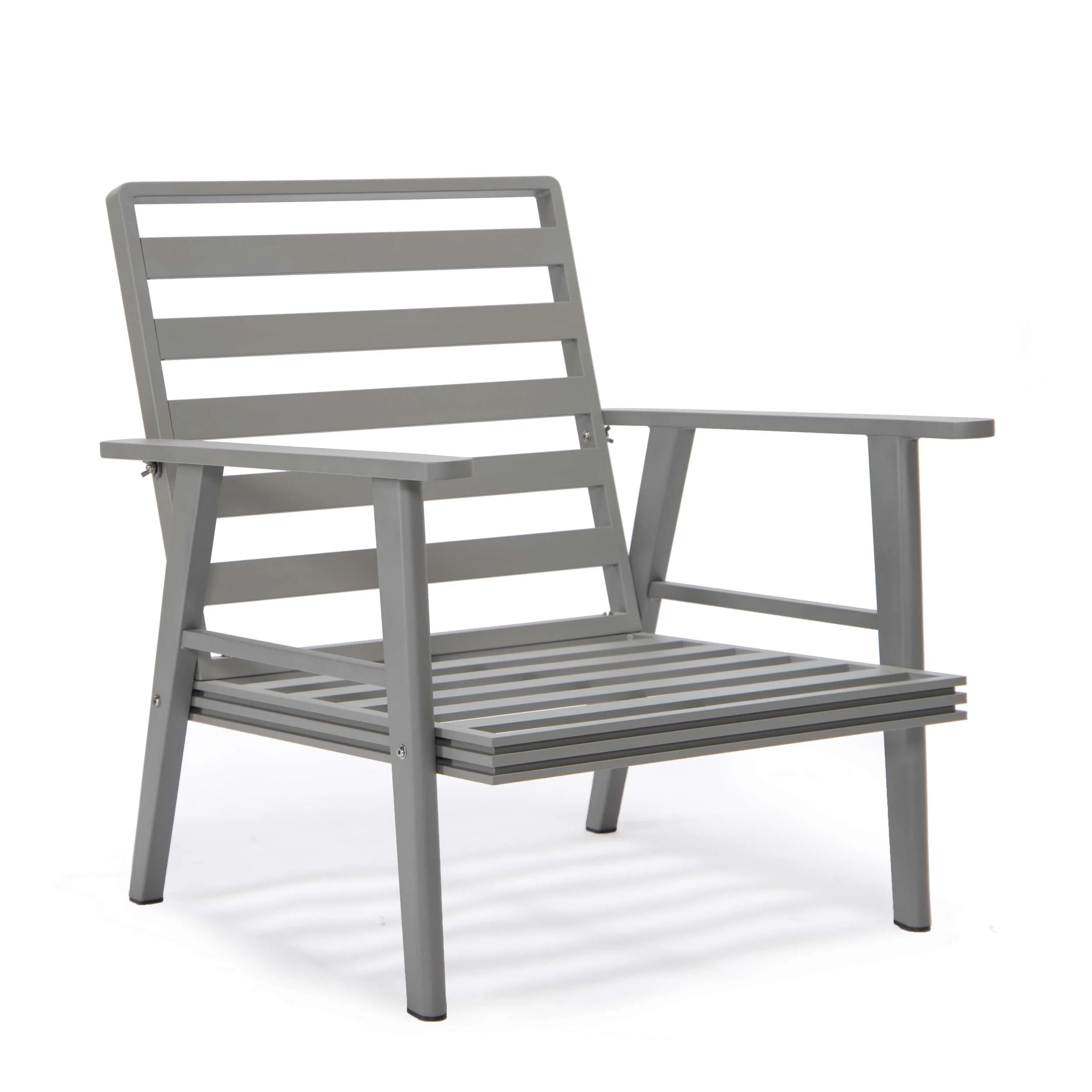 LeisureMod Walbrooke Modern 3-Piece Outdoor Patio Set with Grey Aluminum Frame - Image 29