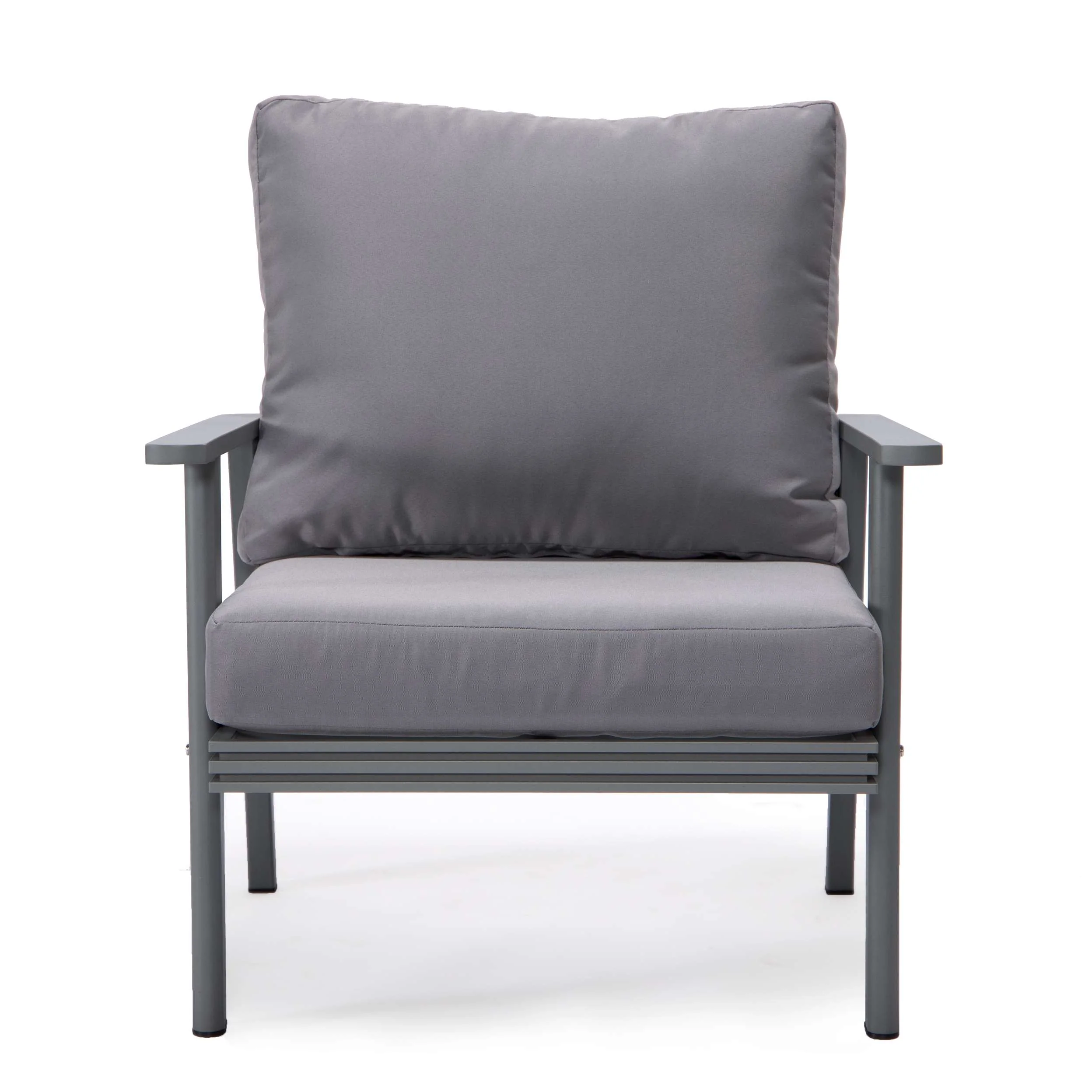 LeisureMod Walbrooke Modern 3-Piece Outdoor Patio Set with Grey Aluminum Frame - Image 35