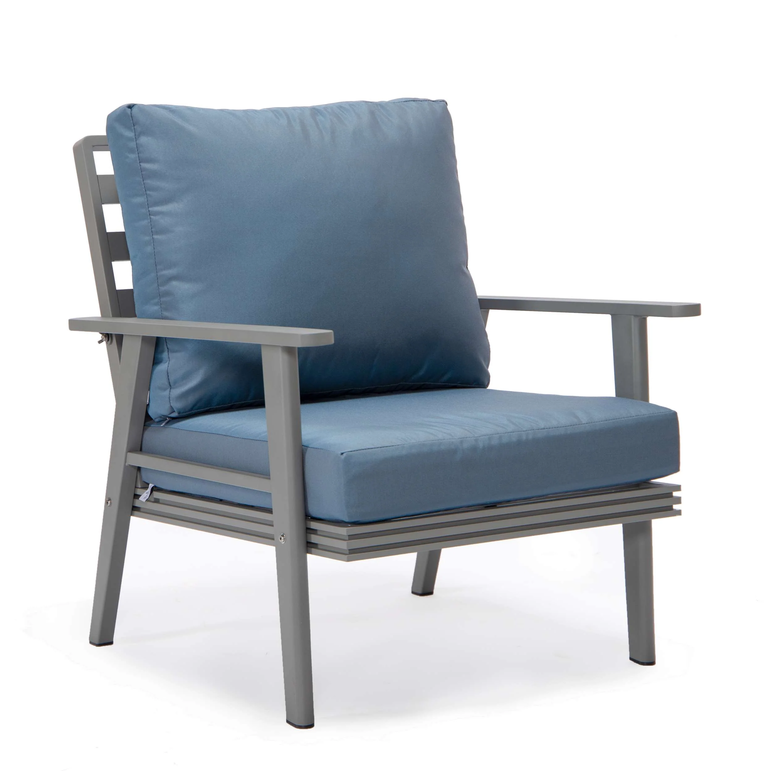 LeisureMod Walbrooke Modern 3-Piece Outdoor Patio Set with Grey Aluminum Frame - Image 59