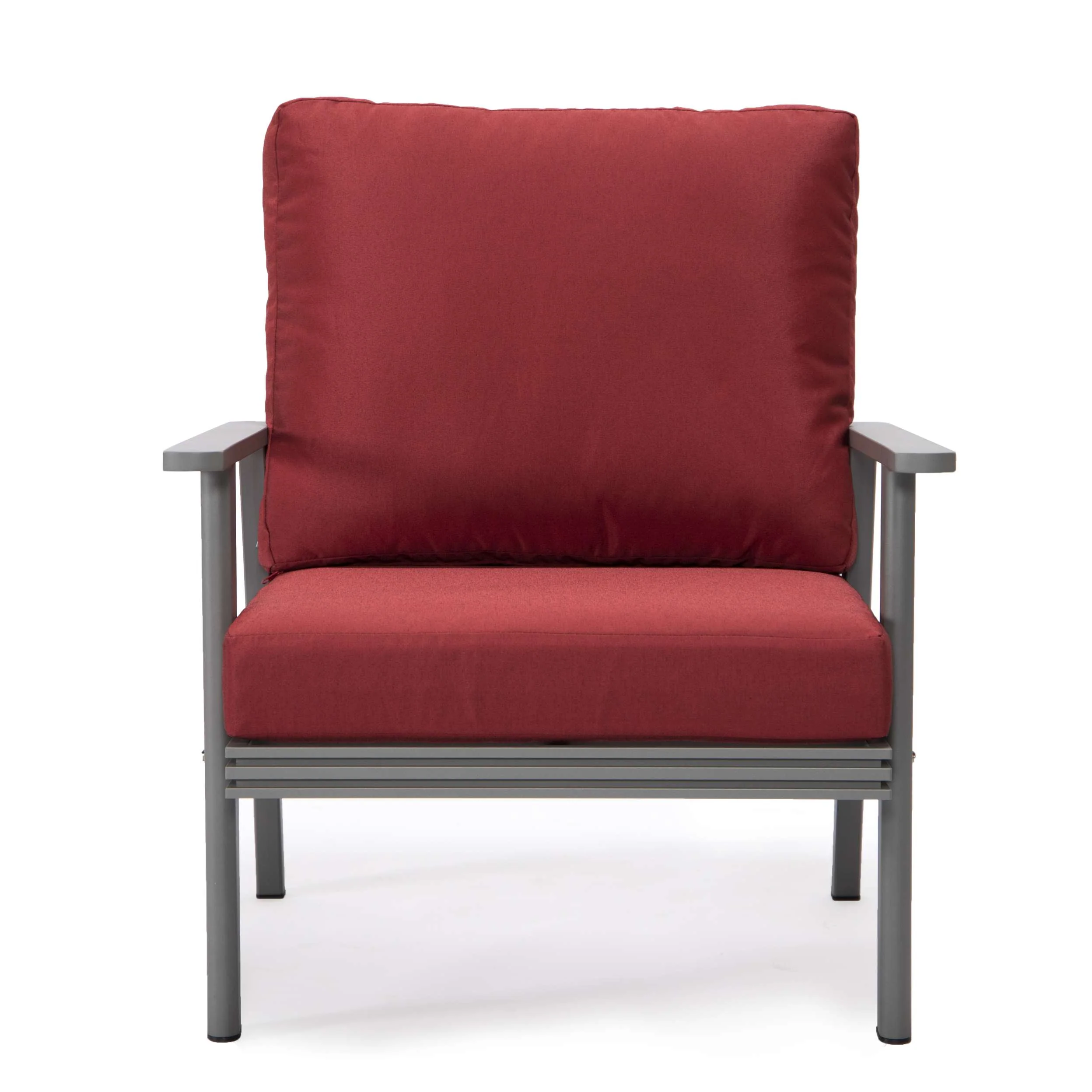 LeisureMod Walbrooke Modern 3-Piece Outdoor Patio Set with Grey Aluminum Frame - Image 82
