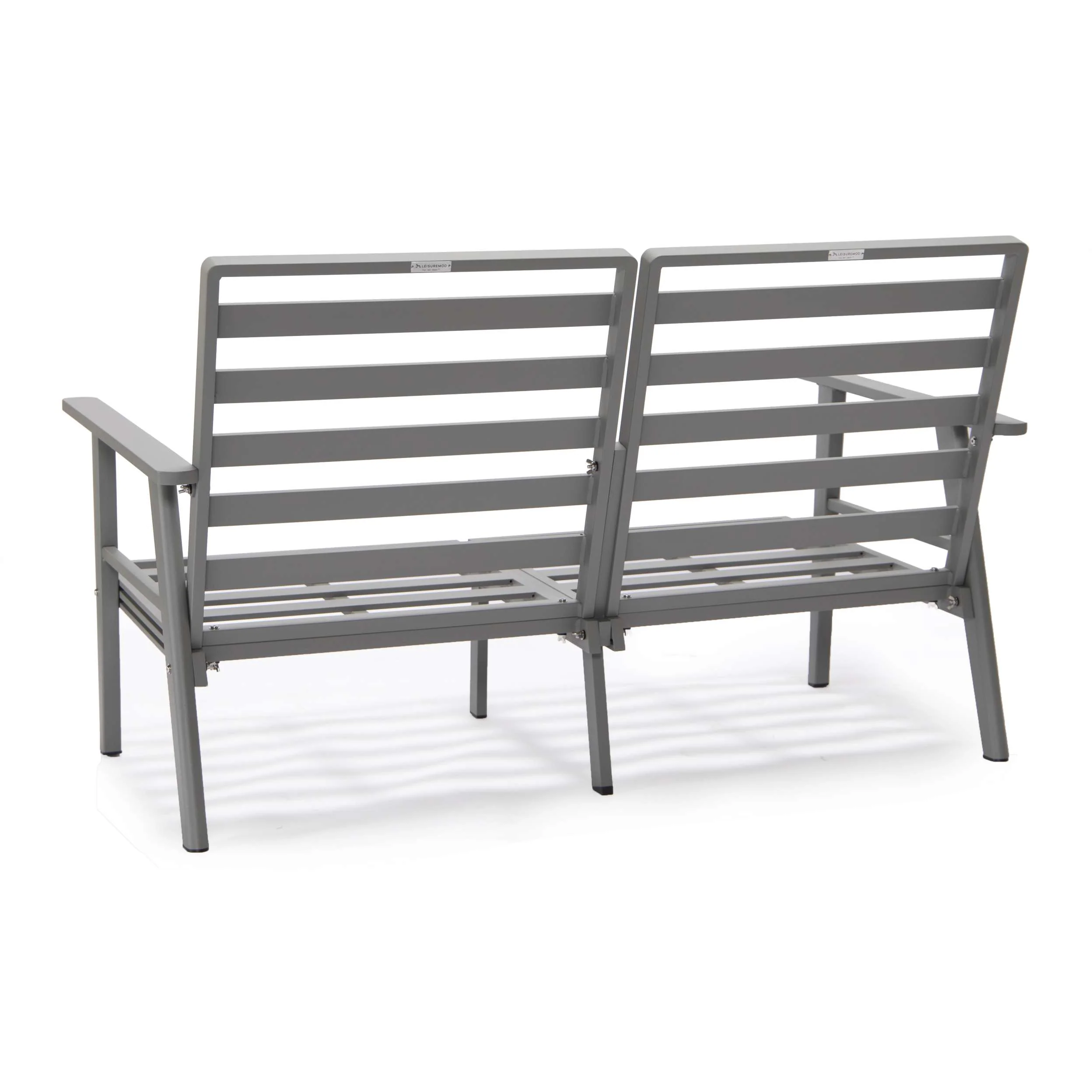 LeisureMod Walbrooke Modern 3-Piece Outdoor Patio Set with Grey Aluminum Frame - Image 88