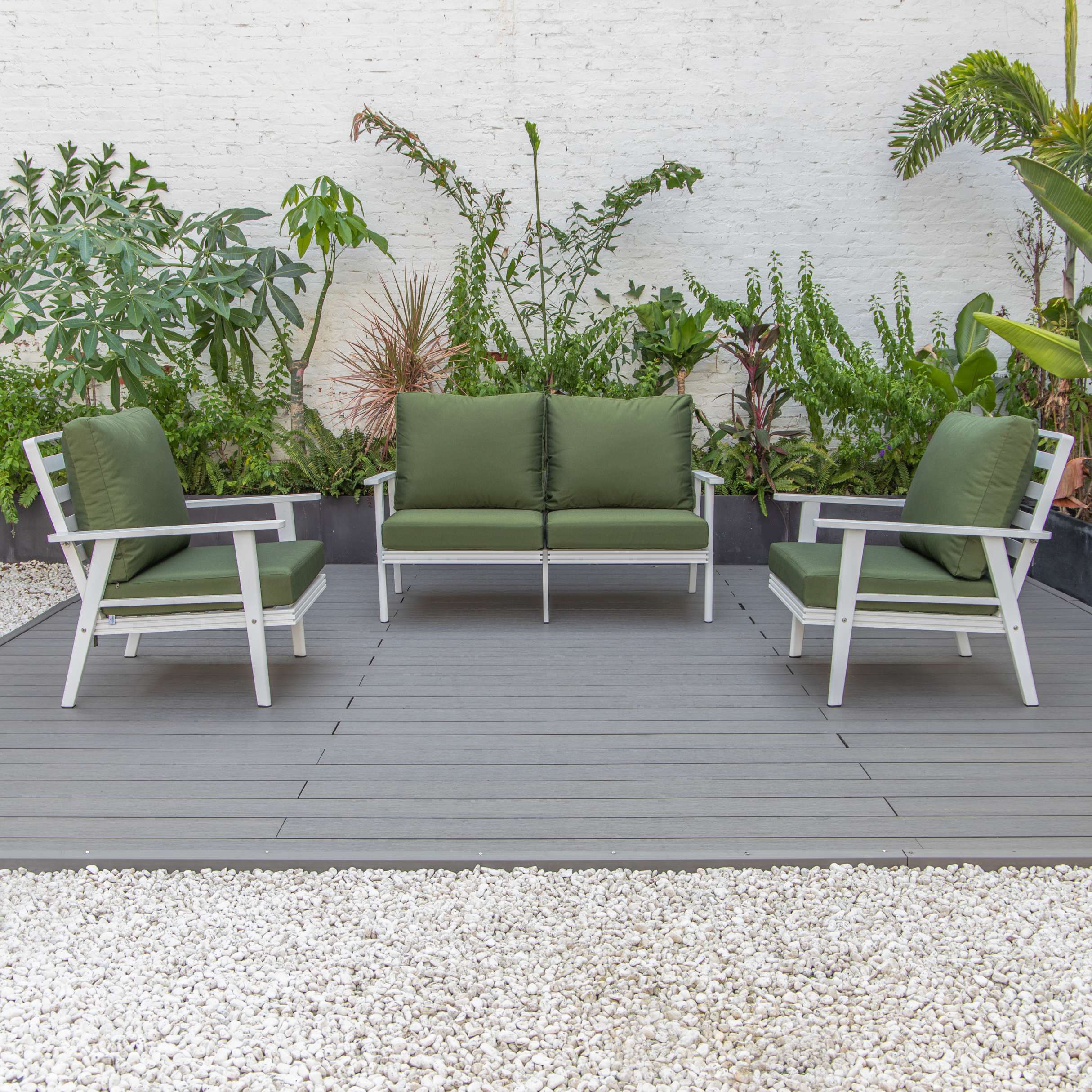 LeisureMod Walbrooke Modern 3-Piece Outdoor Patio Set - Image 19